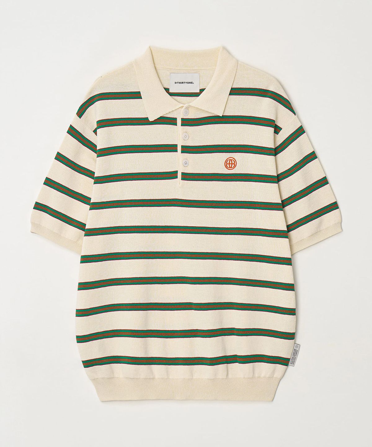 디써티원(DTHIRTYONE) Striped Short Sleeve Knit (GREEN)