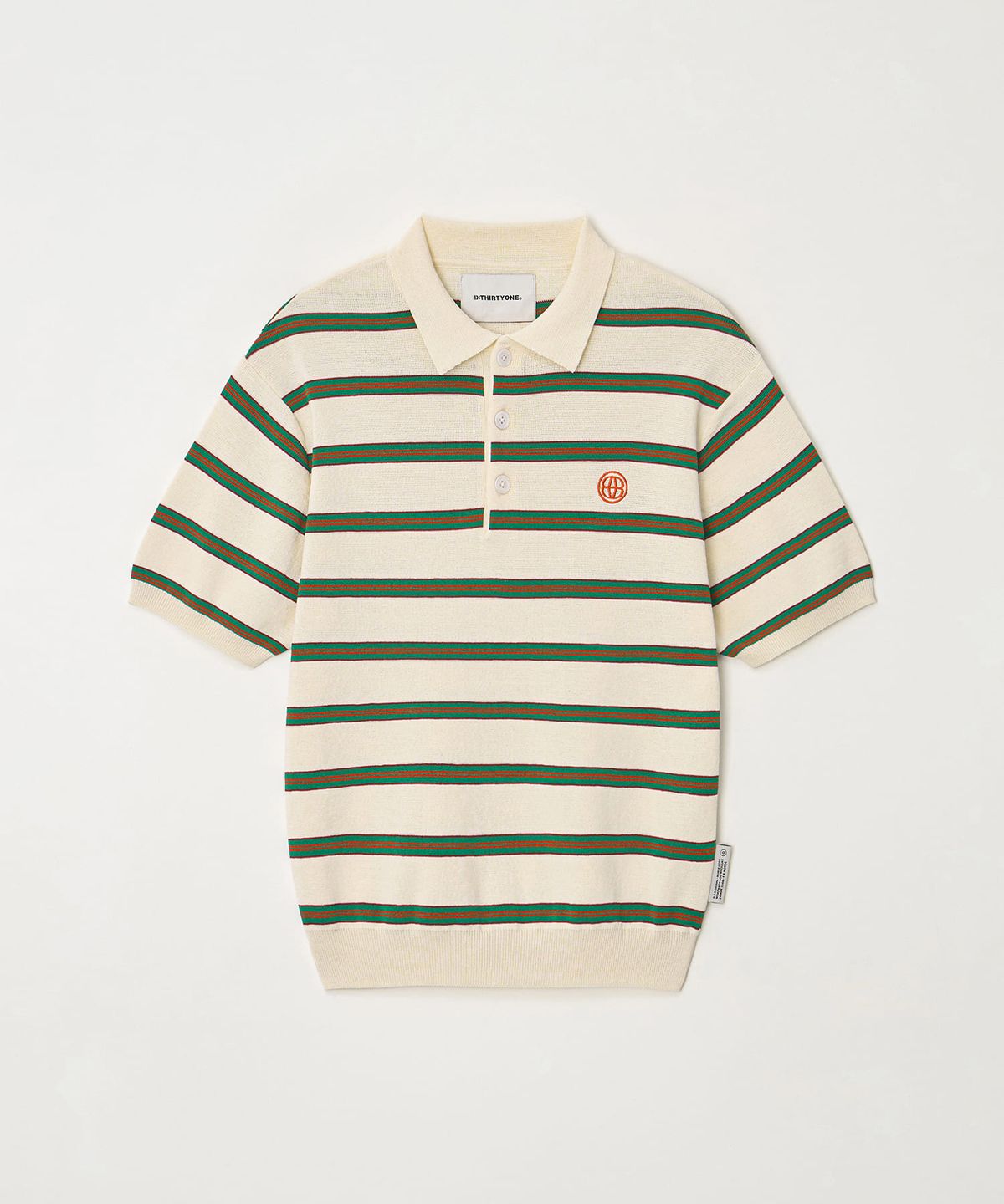 디써티원(DTHIRTYONE) Striped Short Sleeve Knit (GREEN)