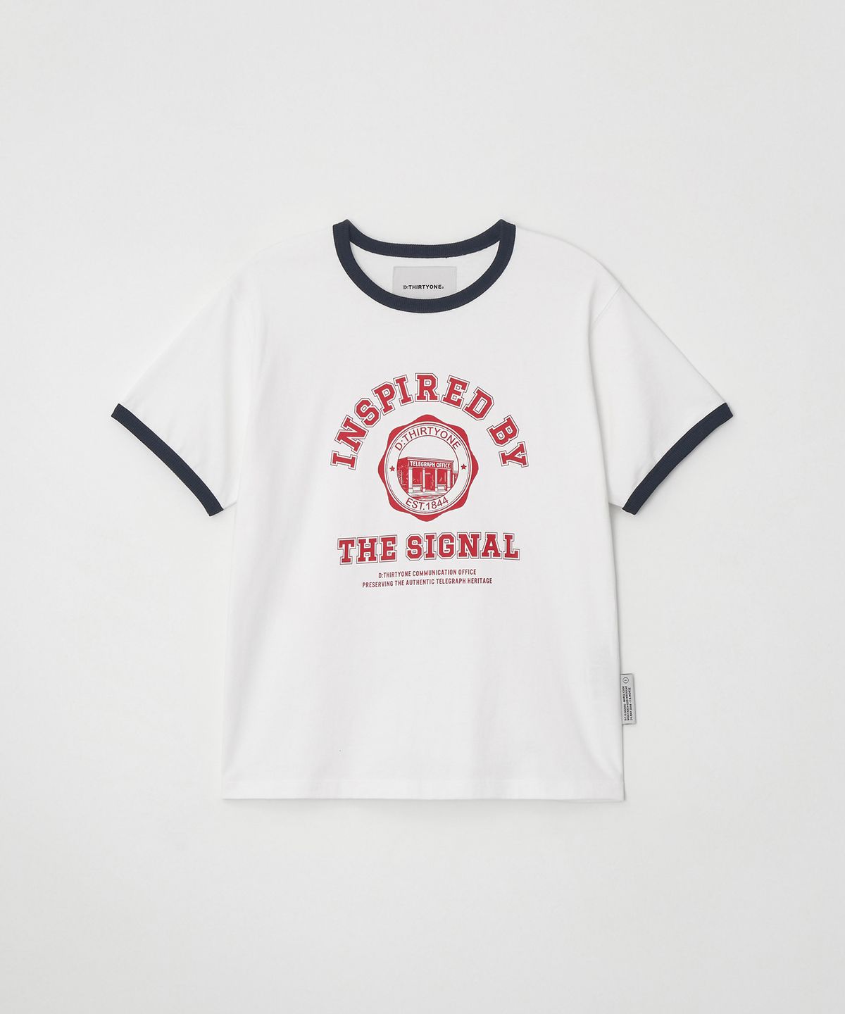 디써티원(DTHIRTYONE) Embroidered Lettering Short Sleeve T-Shirt (WHITE)