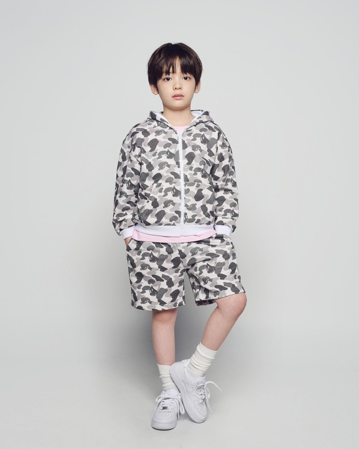 아크메드라비 키즈(acmedelaviekids) KIDS AC BEAR ALLOVER HOODIE ZIP UP