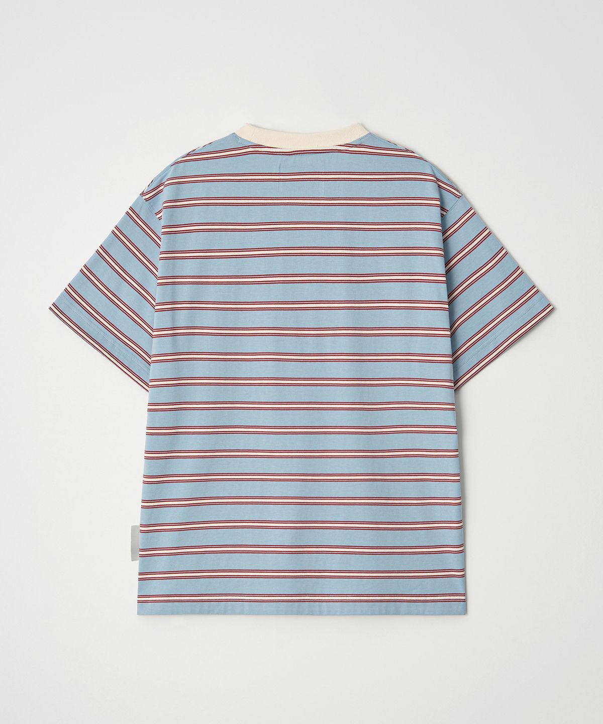 디써티원(DTHIRTYONE) Multi Stripe Short Sleeve T-Shirt (BLUE GREY)