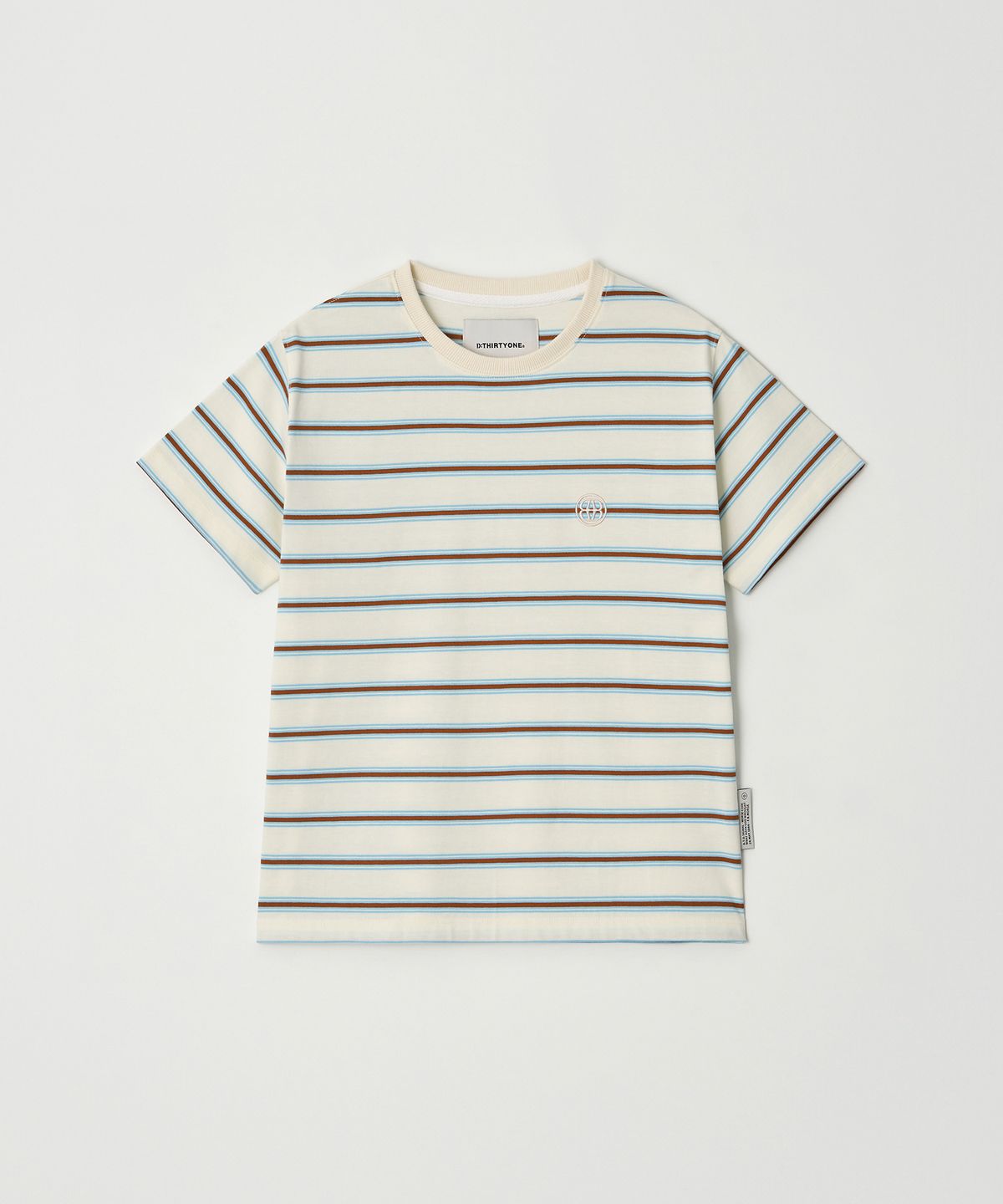 디써티원(DTHIRTYONE) Multi Stripe Short Sleeve T-Shirt (IVORY)