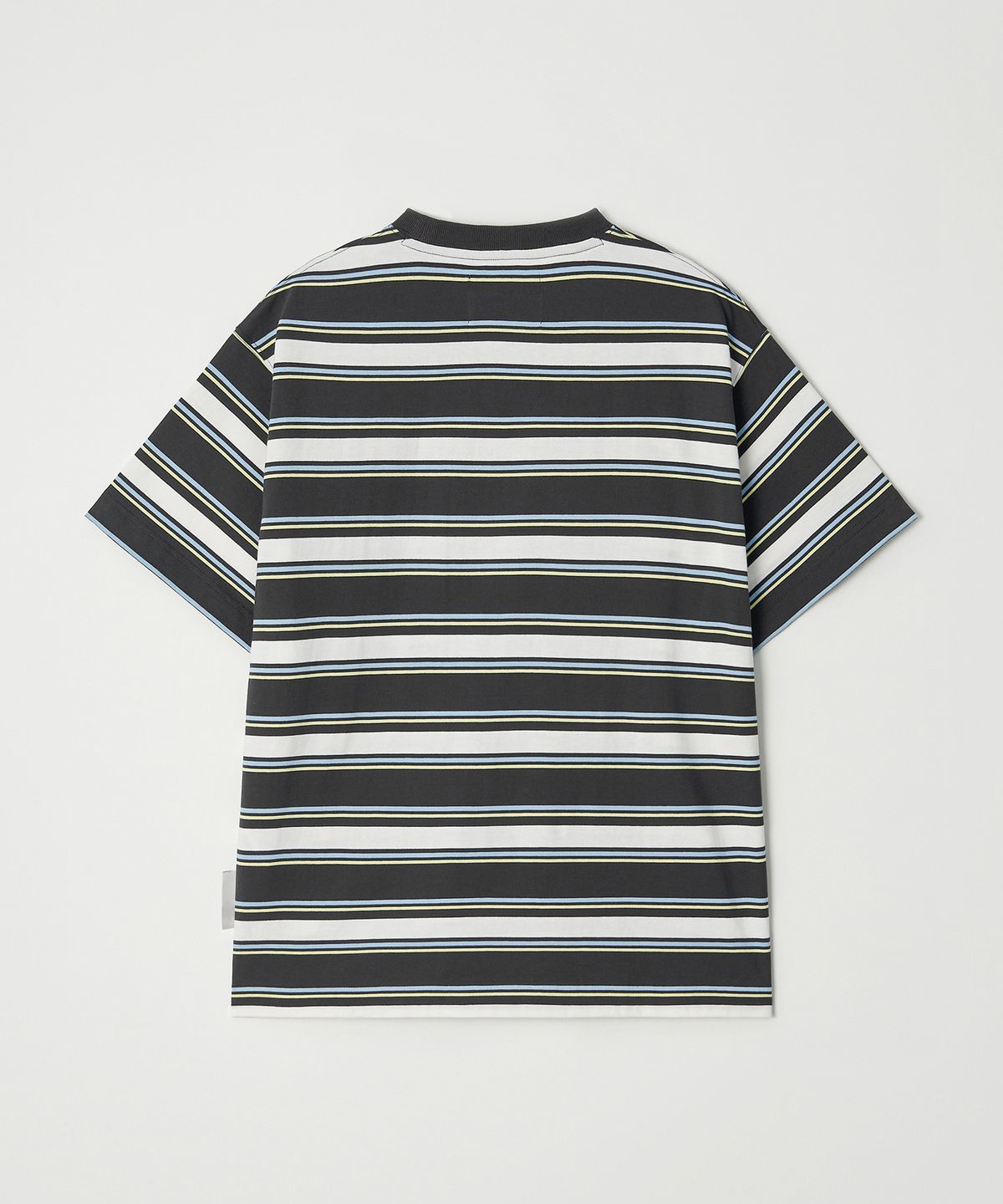 디써티원(DTHIRTYONE) Multi Stripe Short Sleeve T-Shirt (CHARCOAL&IVORY)