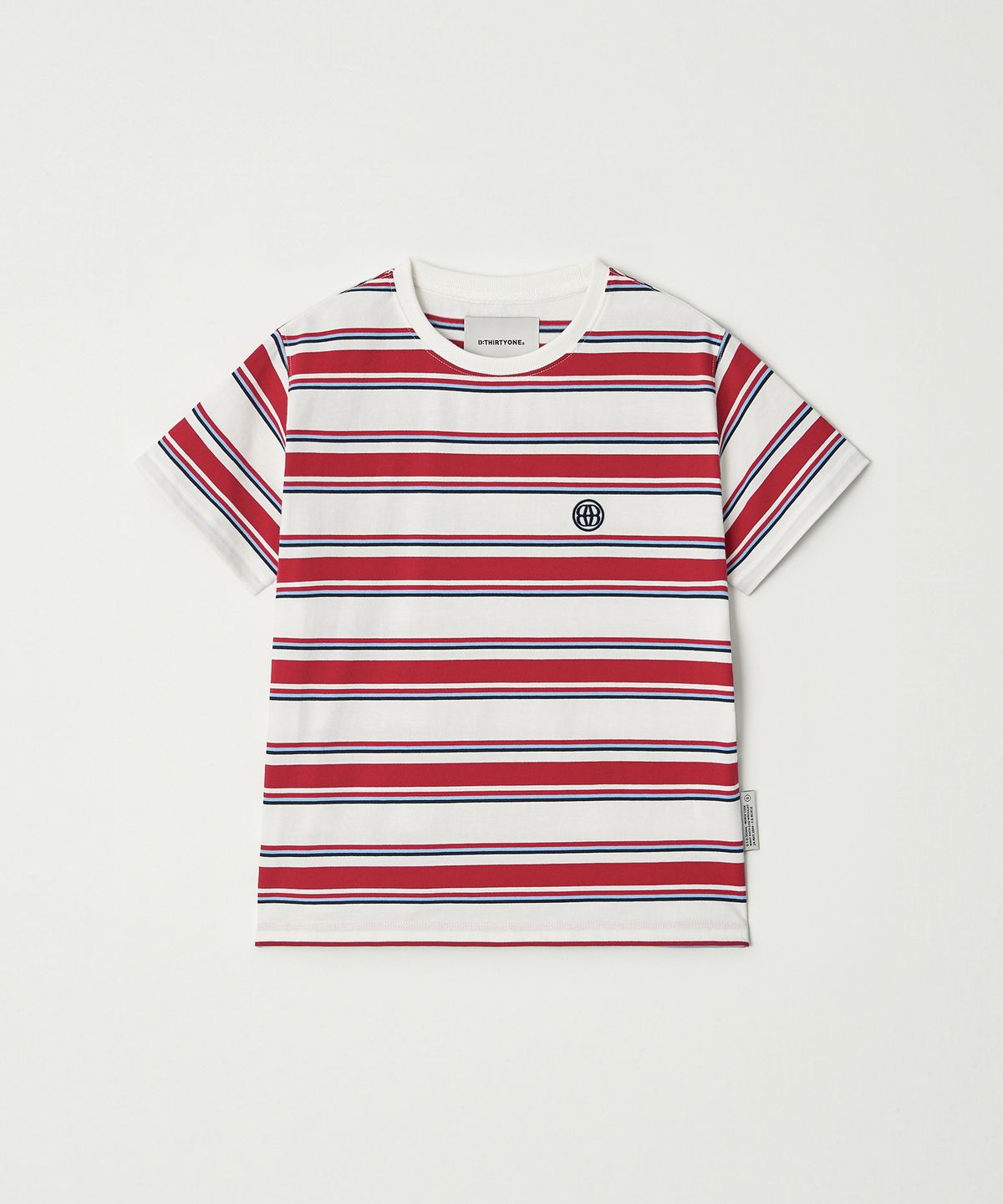 디써티원(DTHIRTYONE) Multi Stripe Short Sleeve T-Shirt (RED&IVORY)