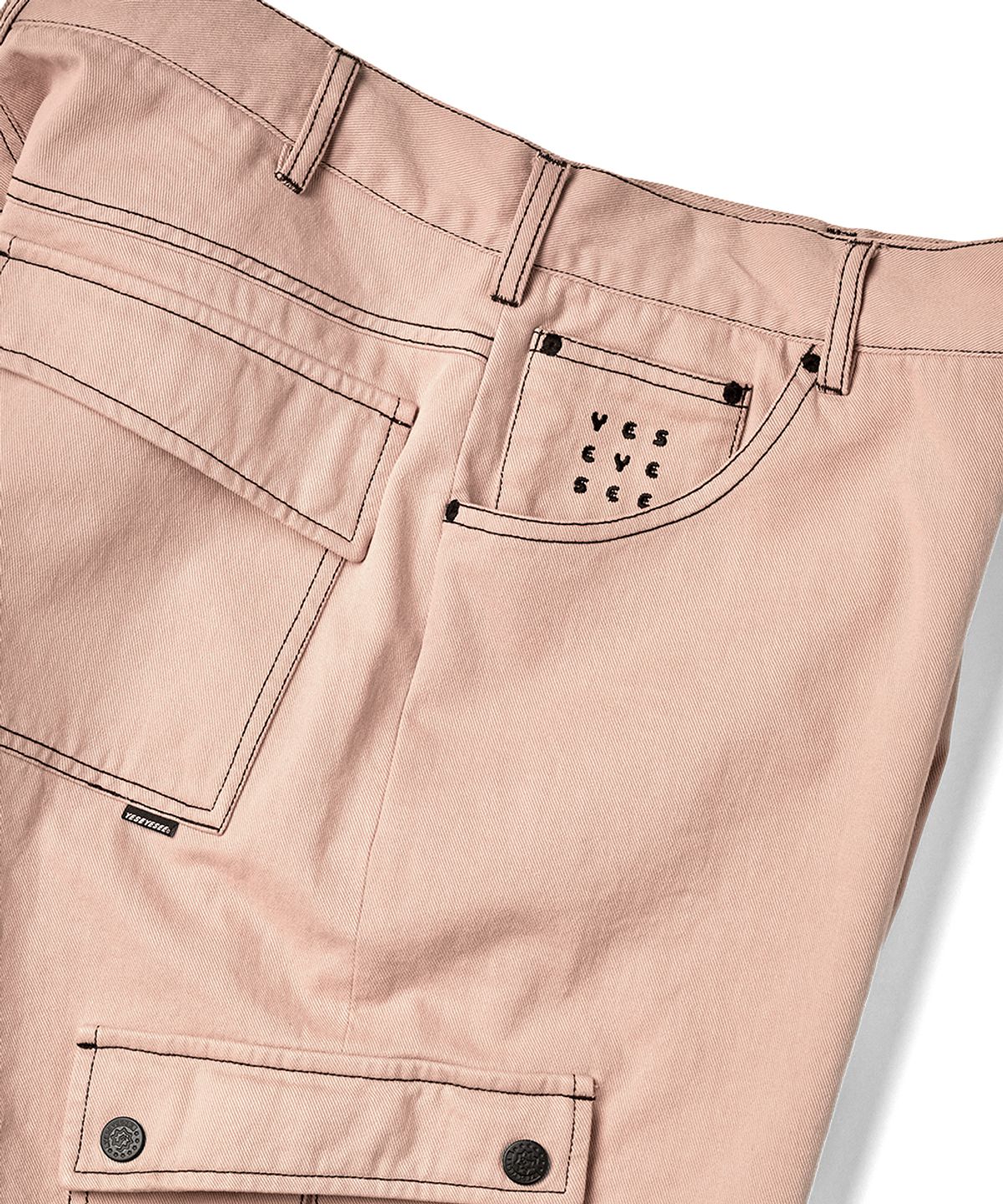 예스아이씨(YESEYESEE) Contrast Stitch Cargo Shorts Coral