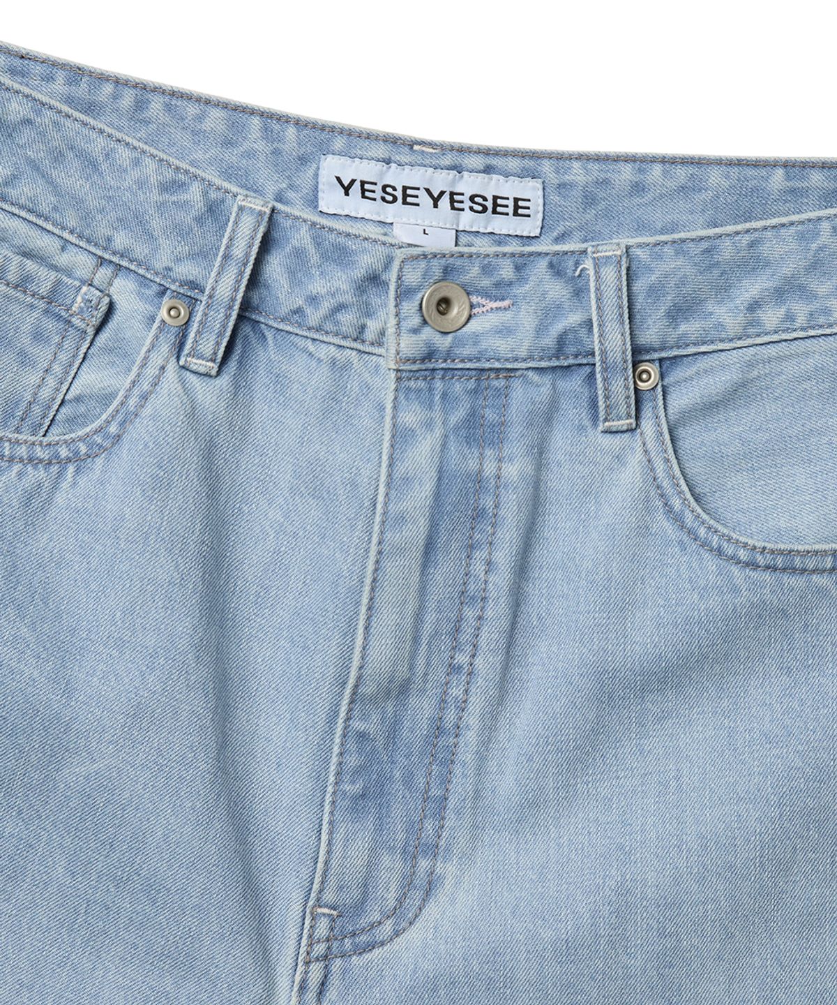 예스아이씨(YESEYESEE) Calf Cut Jort Light Indigo
