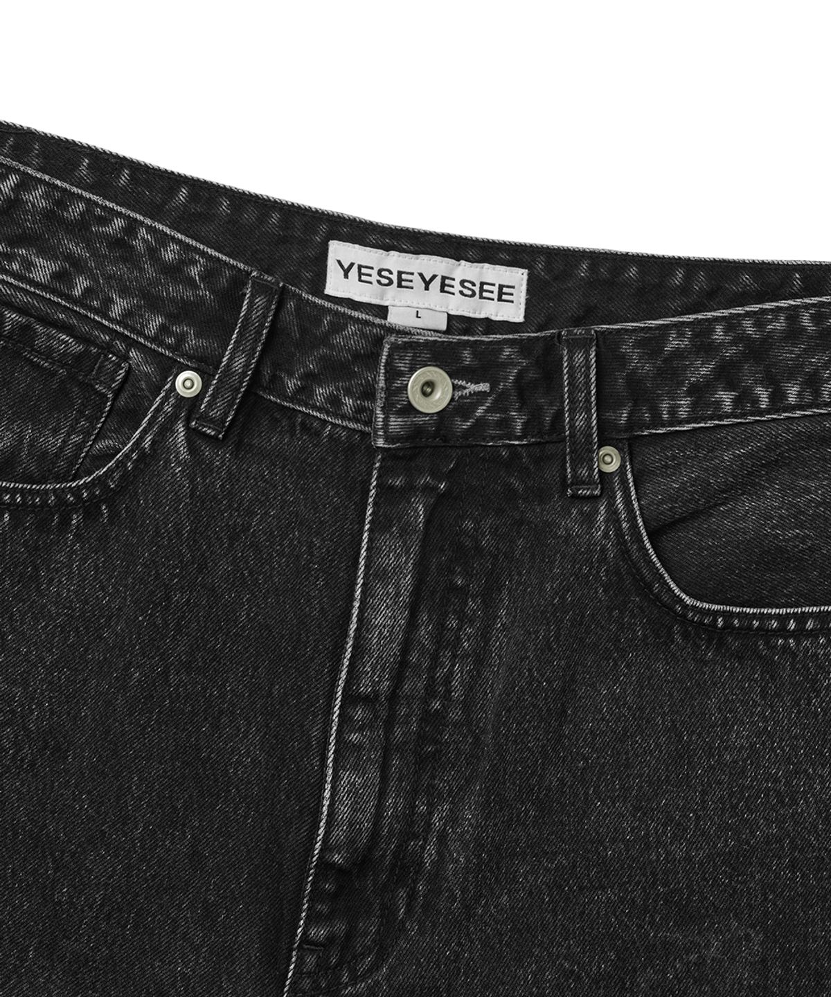 예스아이씨(YESEYESEE) Calf Cut Jort Black
