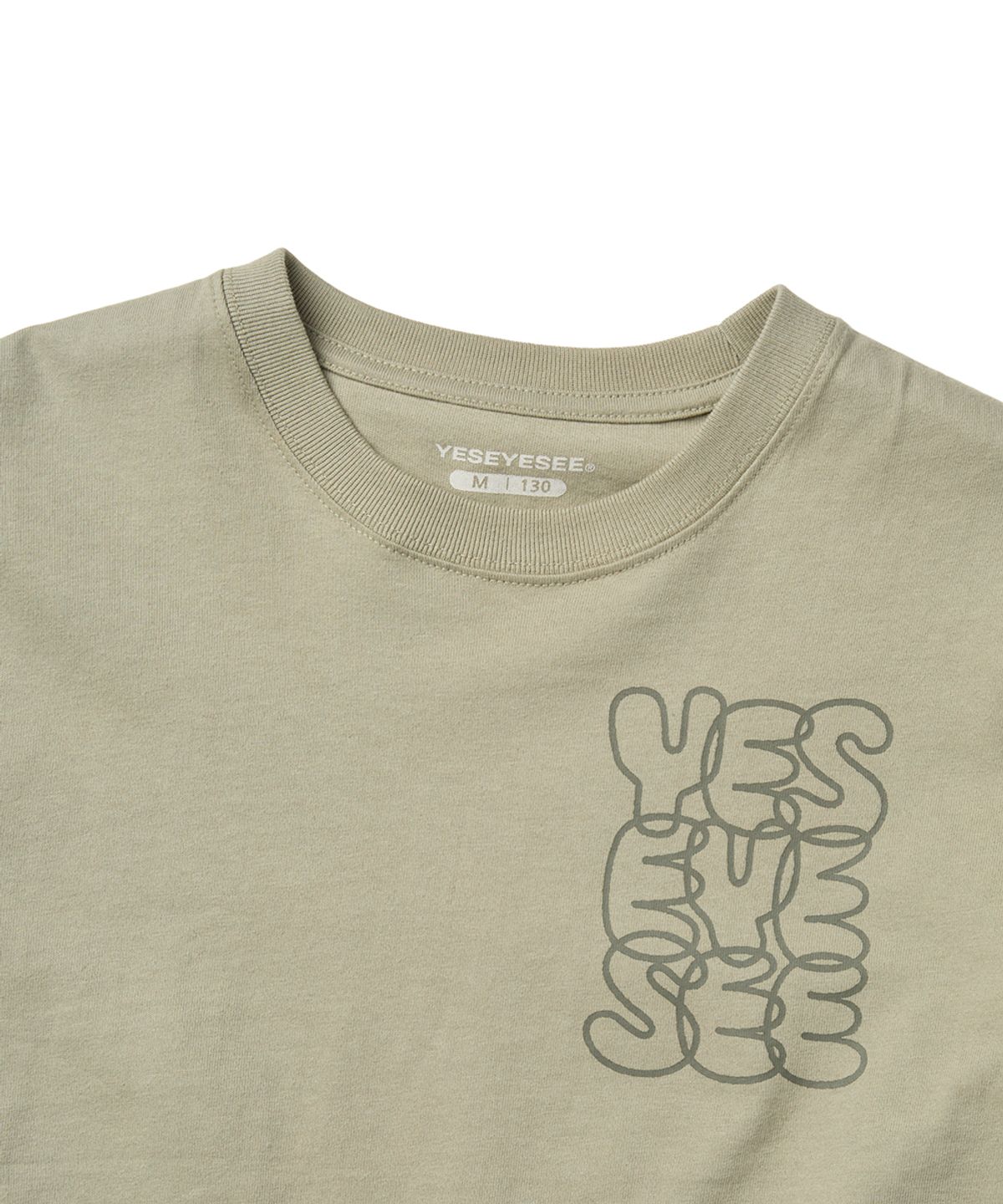 예스아이씨(YESEYESEE) C-Logo Kids Tee Light Olive
