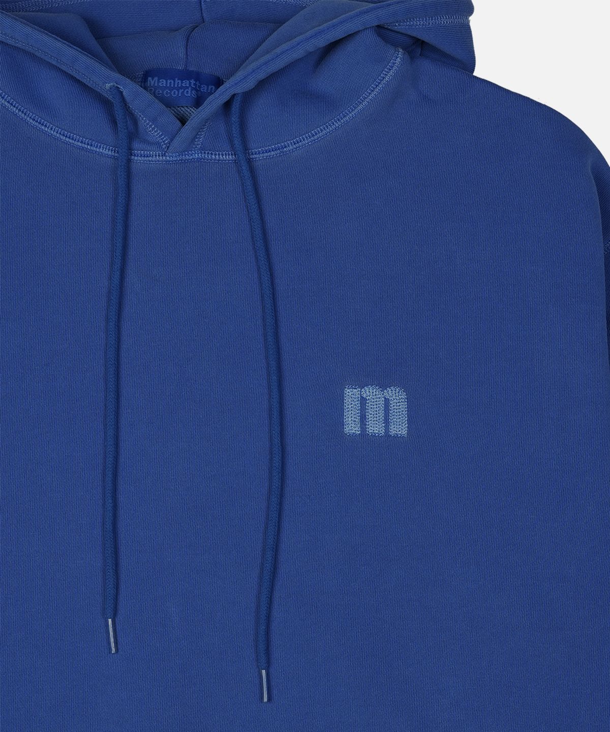 맨하탄레코즈(MANHATTAN RECORDS) MR Stitch PM Crop Hoodie - Blue