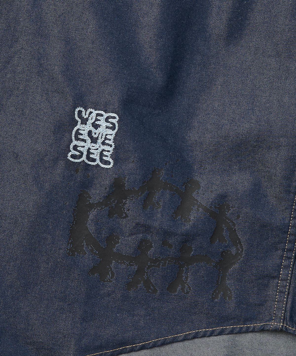 예스아이씨(YESEYESEE) Y.E.S Doodle Half Shirt Indigo
