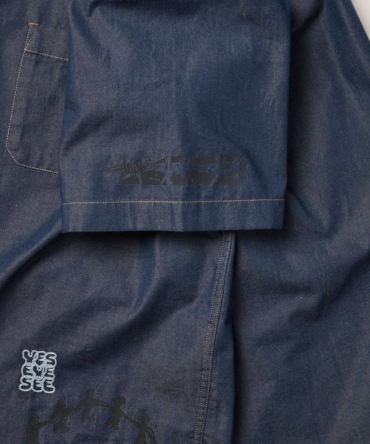 예스아이씨(YESEYESEE) Y.E.S Doodle Half Shirt Indigo