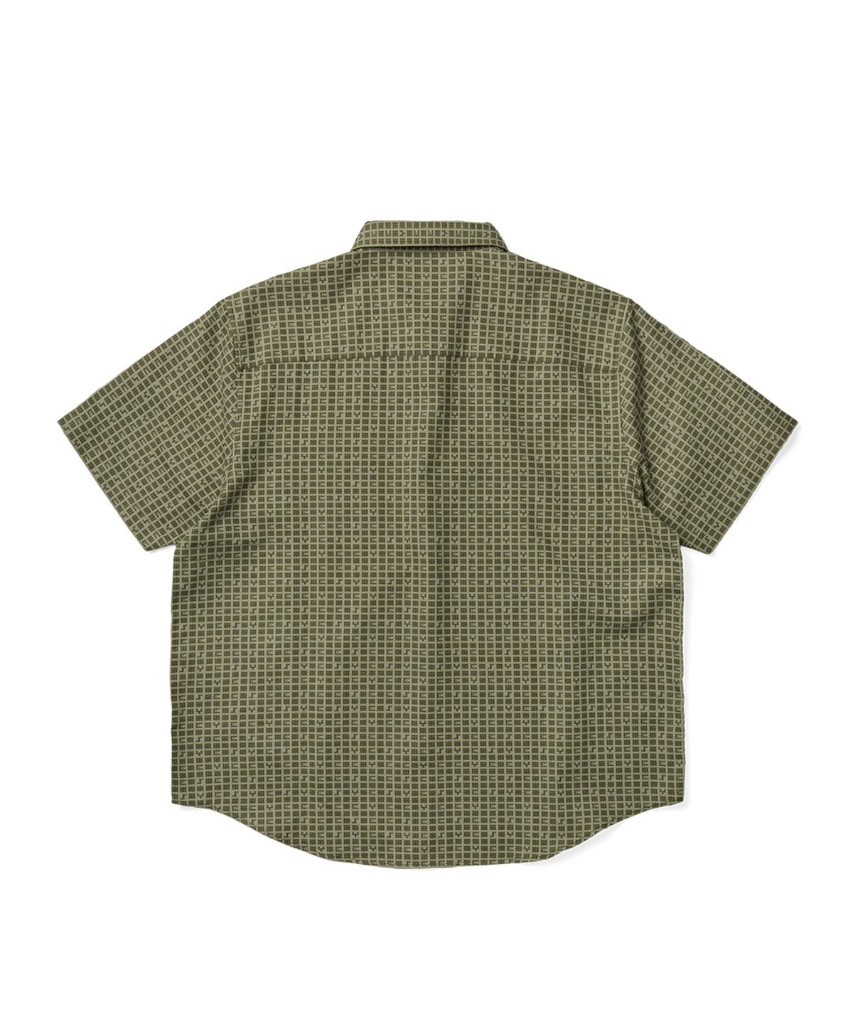 예스아이씨(YESEYESEE) Y.E.S Font Plaid Half Shirt Green
