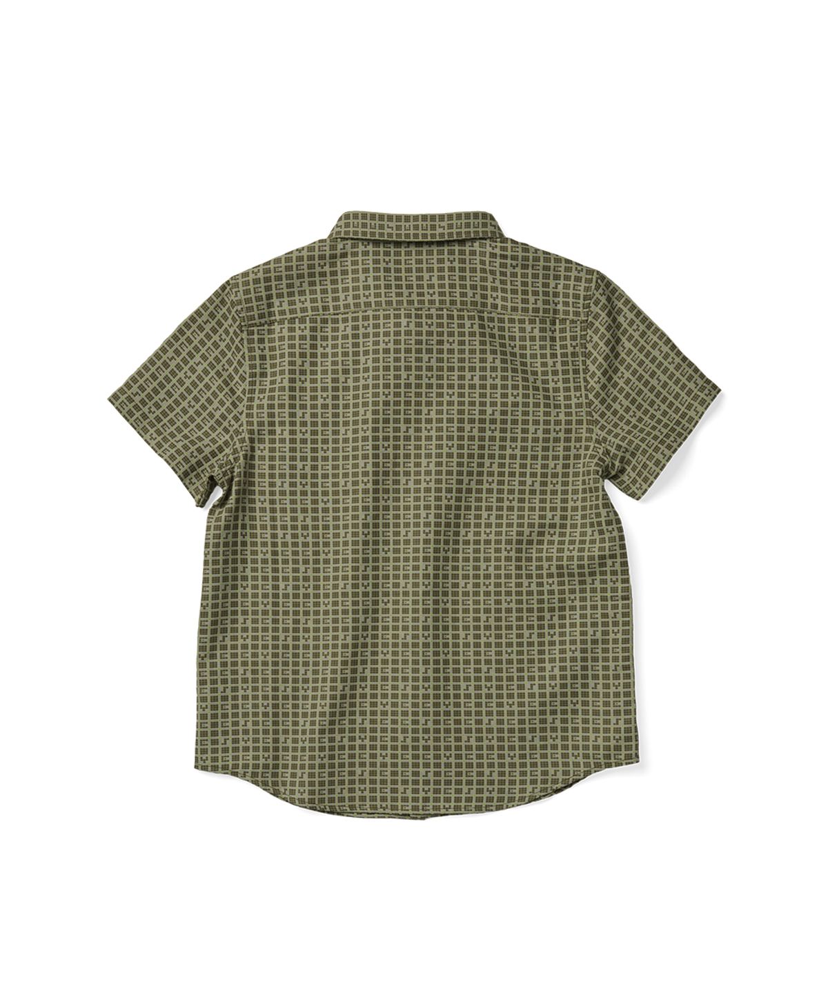예스아이씨(YESEYESEE) Y.E.S Font Plaid Half Shirt Green