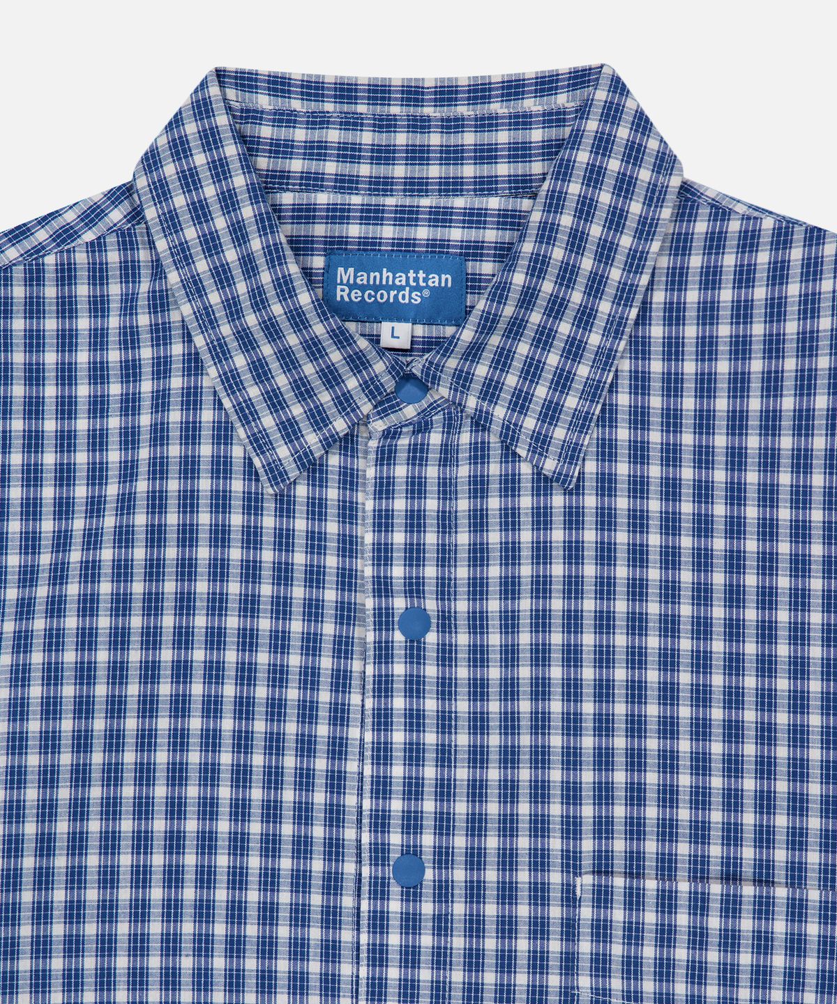 맨하탄레코즈(MANHATTAN RECORDS) MR 7in. Vinyl Pocket Shirt - Blue