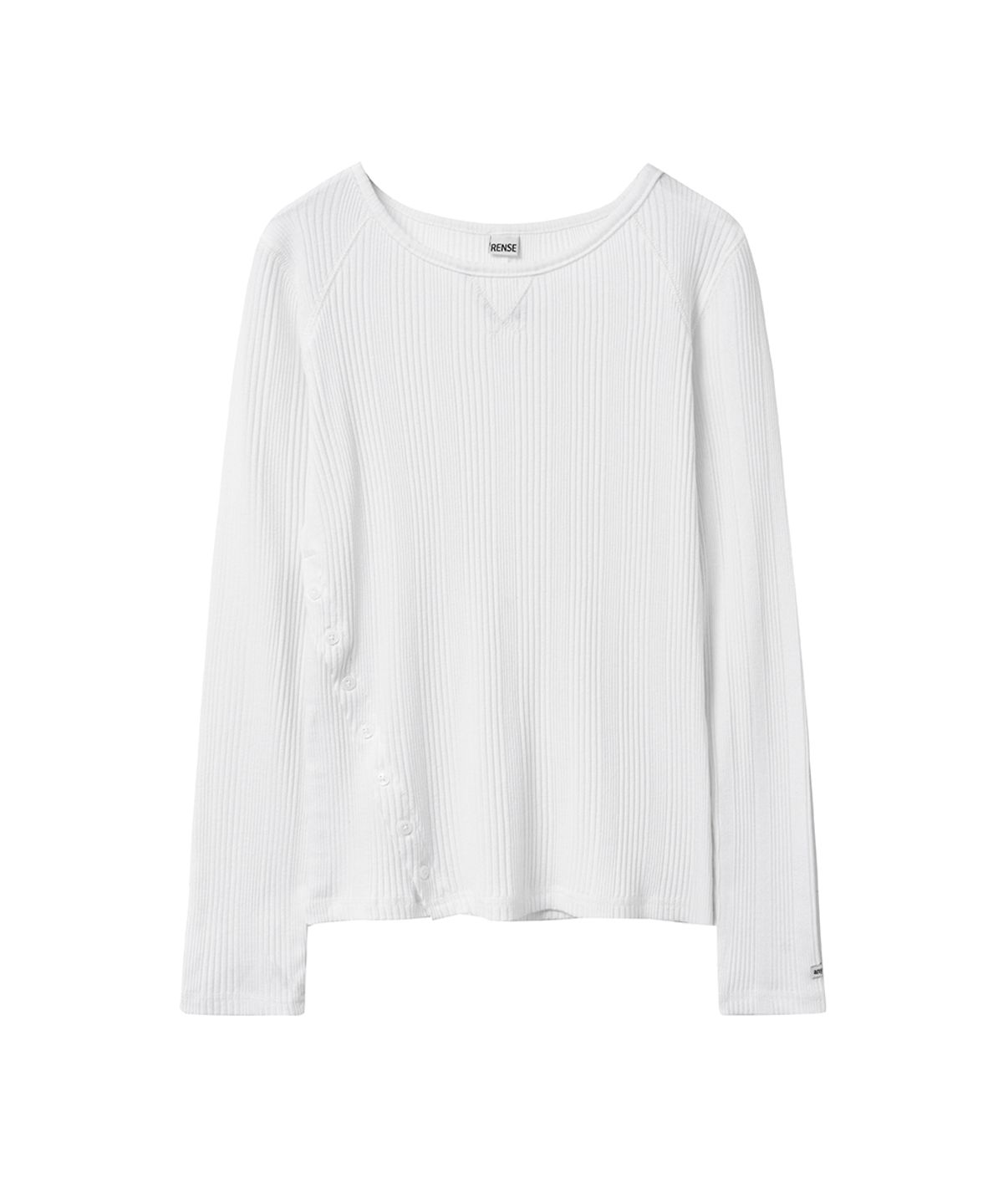 렌세(RENSE) Diagonal Button Tee White