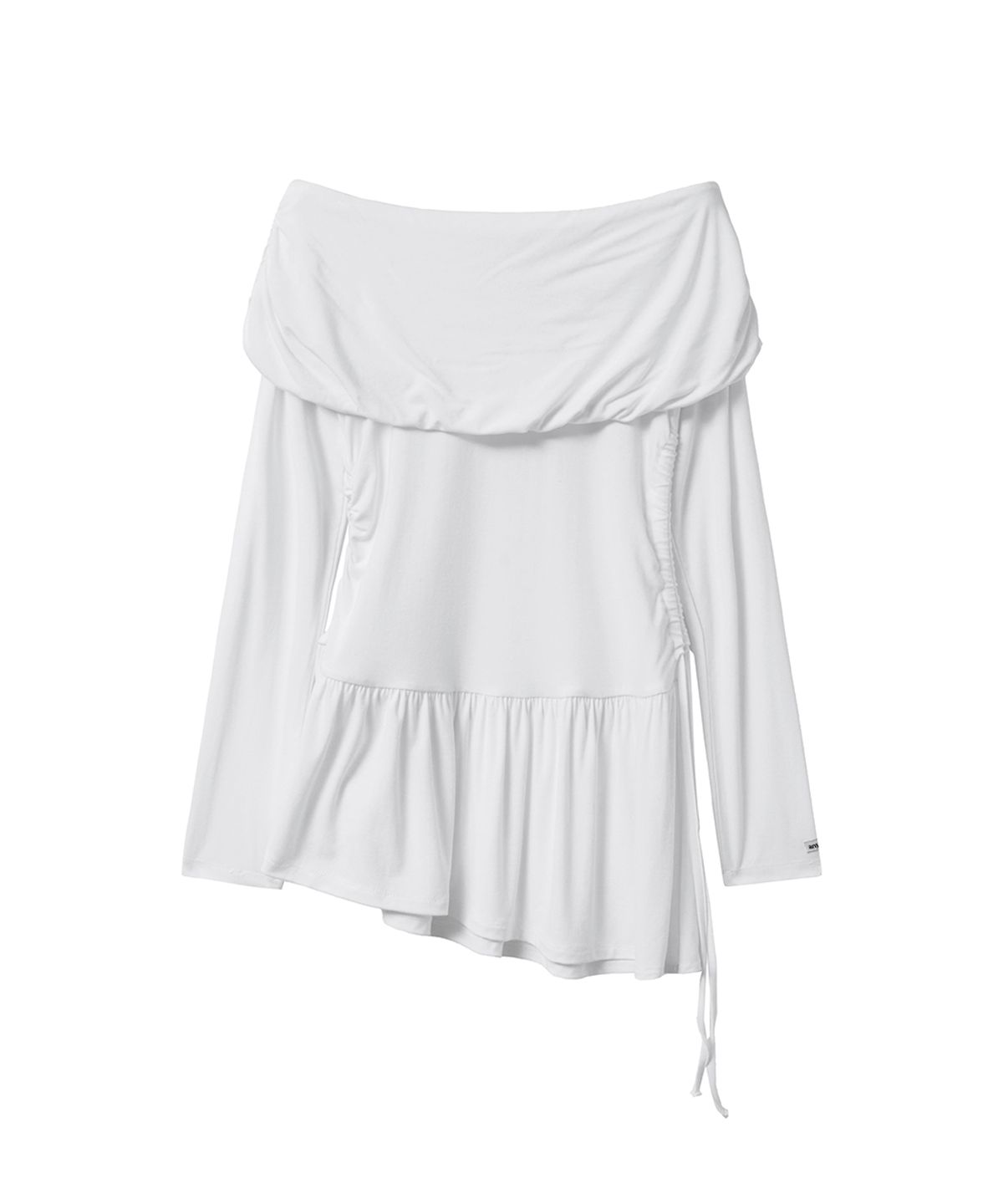 렌세(RENSE) Shirring Off-Shoulder Tee White