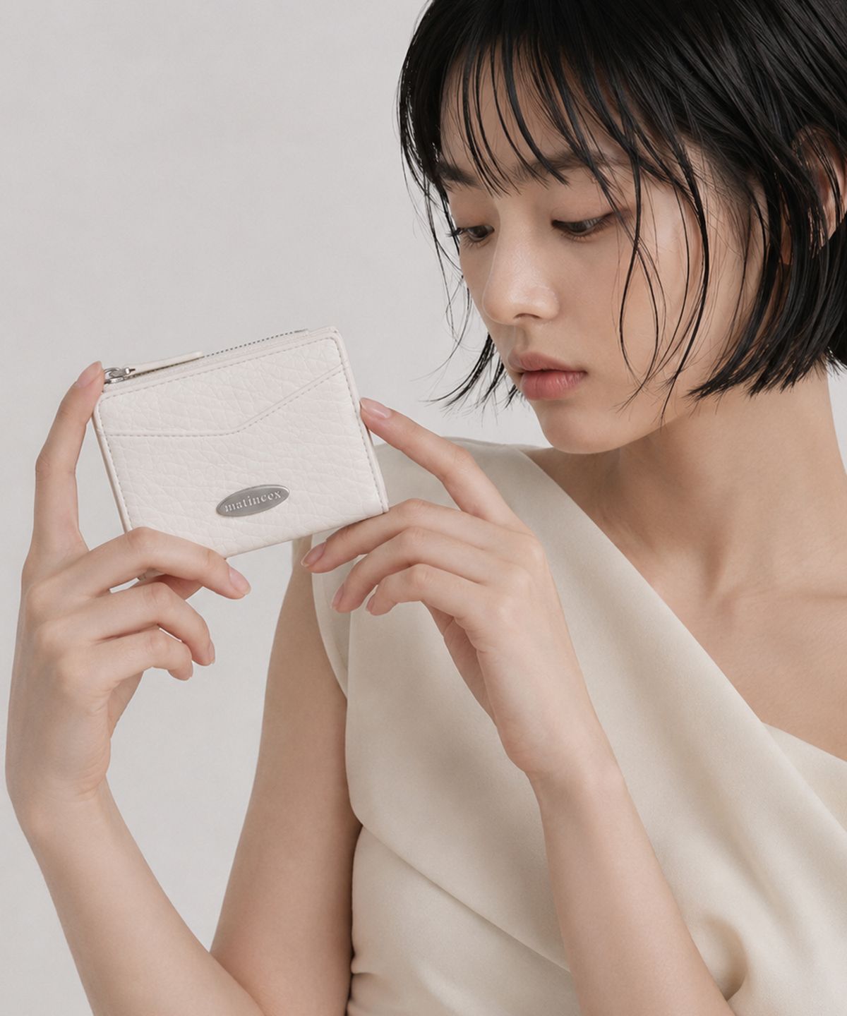 마틴콕스(MATINCOX) Vflat Card Wallet - Cream