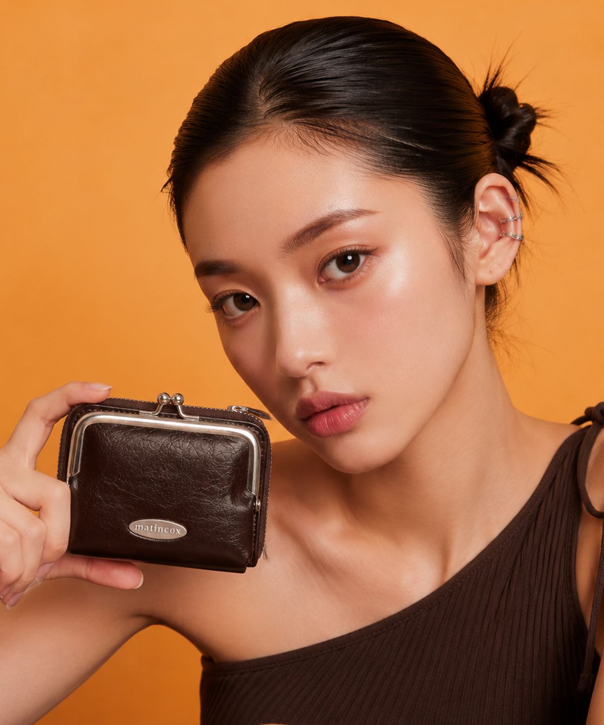 마틴콕스(MATINCOX) kisslock Card Wallet - Chocolate