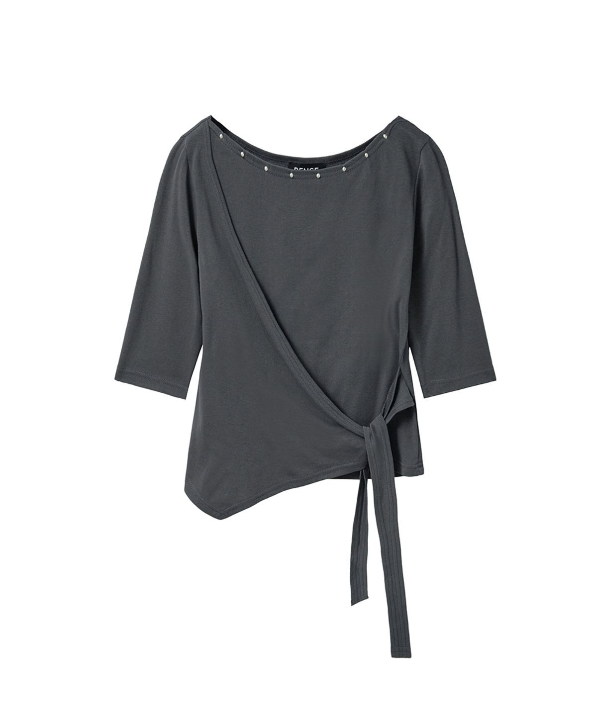 렌세(RENSE) Stud Tie Top Charcoal