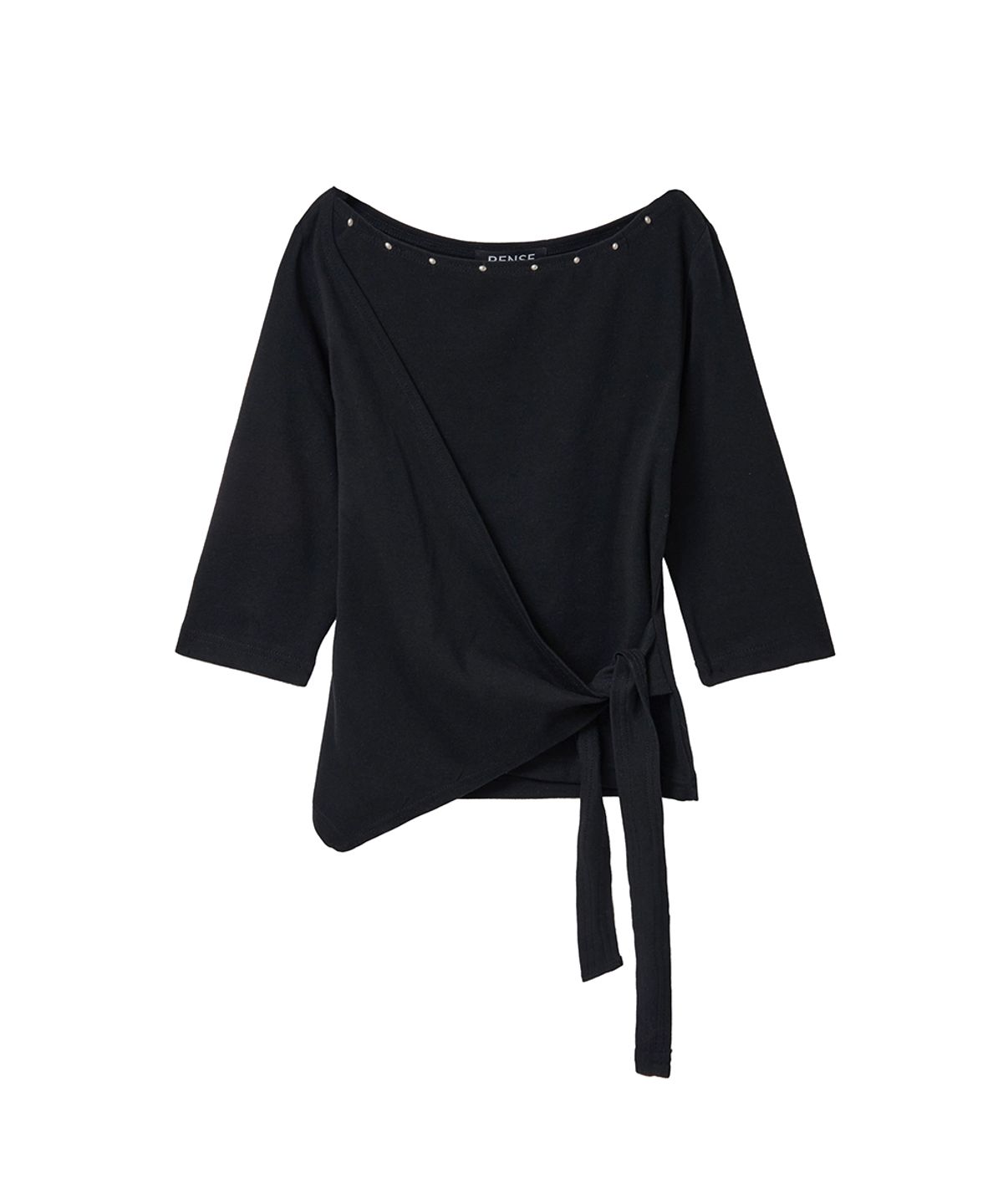 렌세(RENSE) Stud Tie Top Black