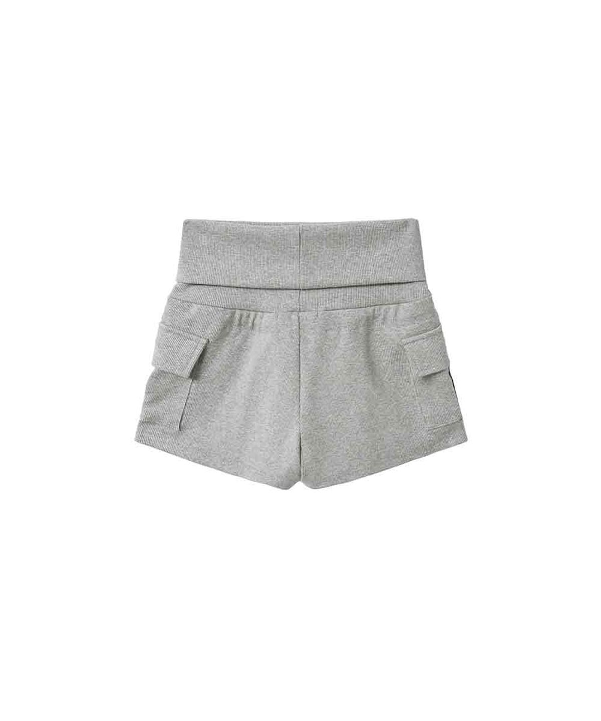렌세(RENSE) Cargo Micro Rib Shorts Melange Gray