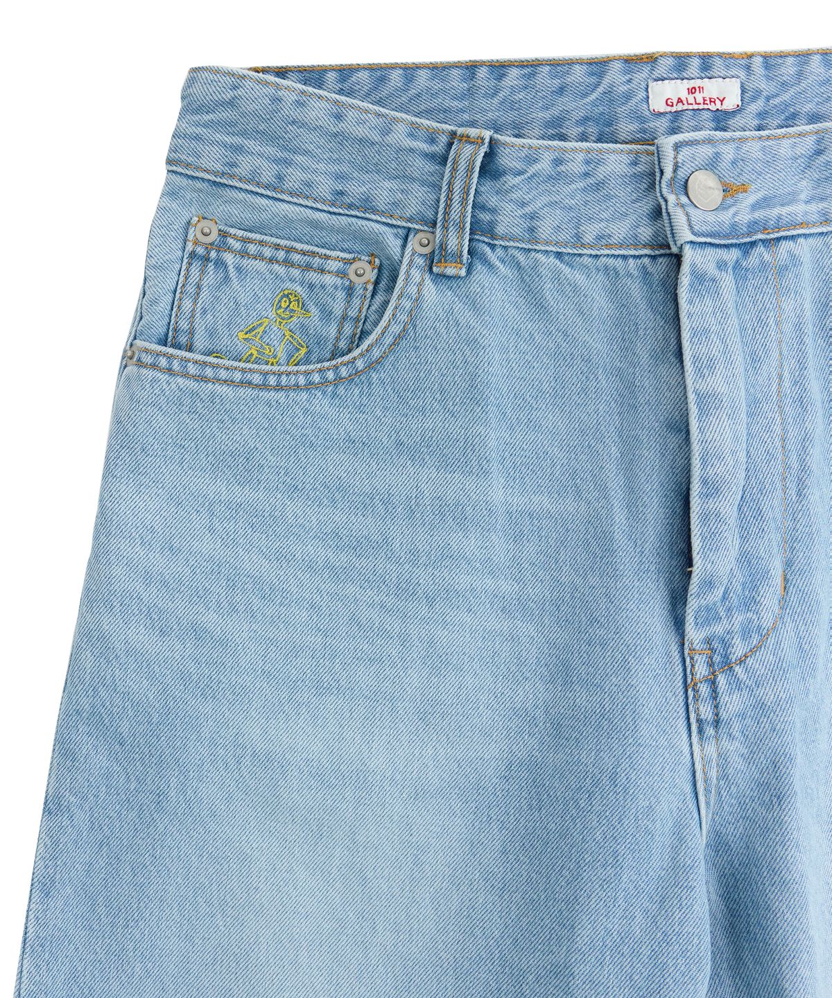 1011갤러리(1011 GALLERY) Gallery Denim Skate Pants  - Light Blue