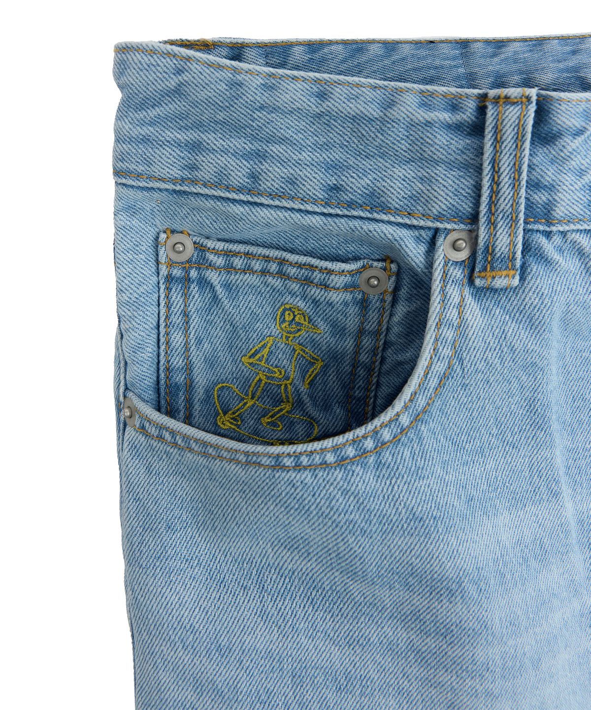1011갤러리(1011 GALLERY) Gallery Denim Skate Pants  - Light Blue