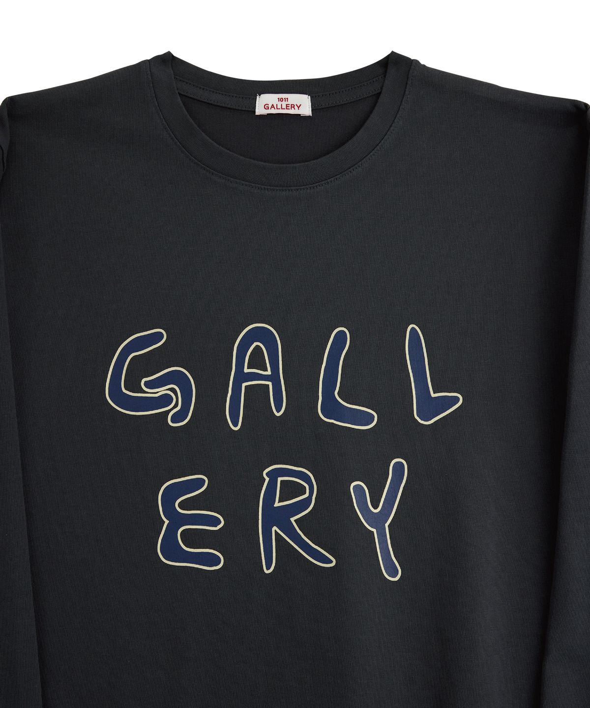 1011갤러리(1011 GALLERY) Gallery Logo Long Sleeve T-Shirts - Charcoal