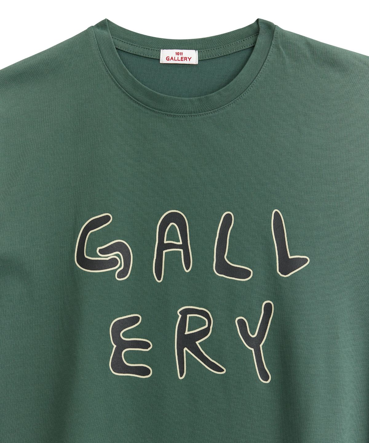 1011갤러리(1011 GALLERY) Gallery Logo Long Sleeve T-Shirts - Green