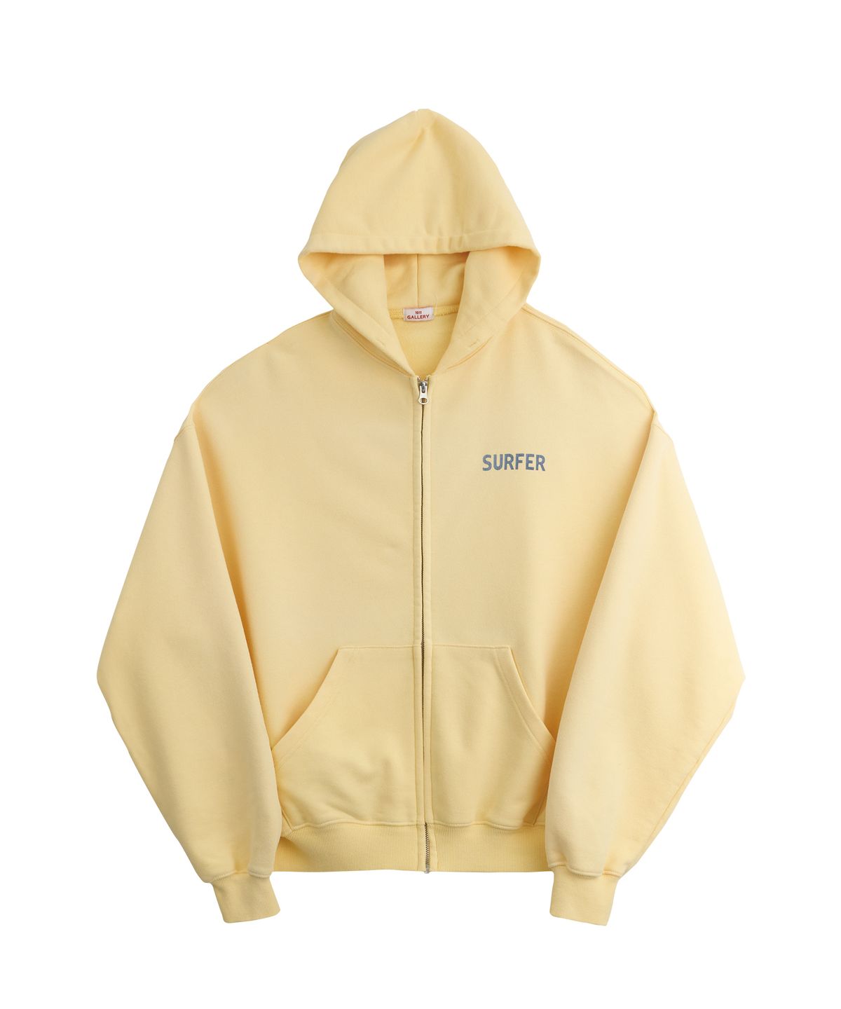 1011갤러리(1011 GALLERY) Faded Surfer Logo Hoodie Zip-Up - Washed Yellow