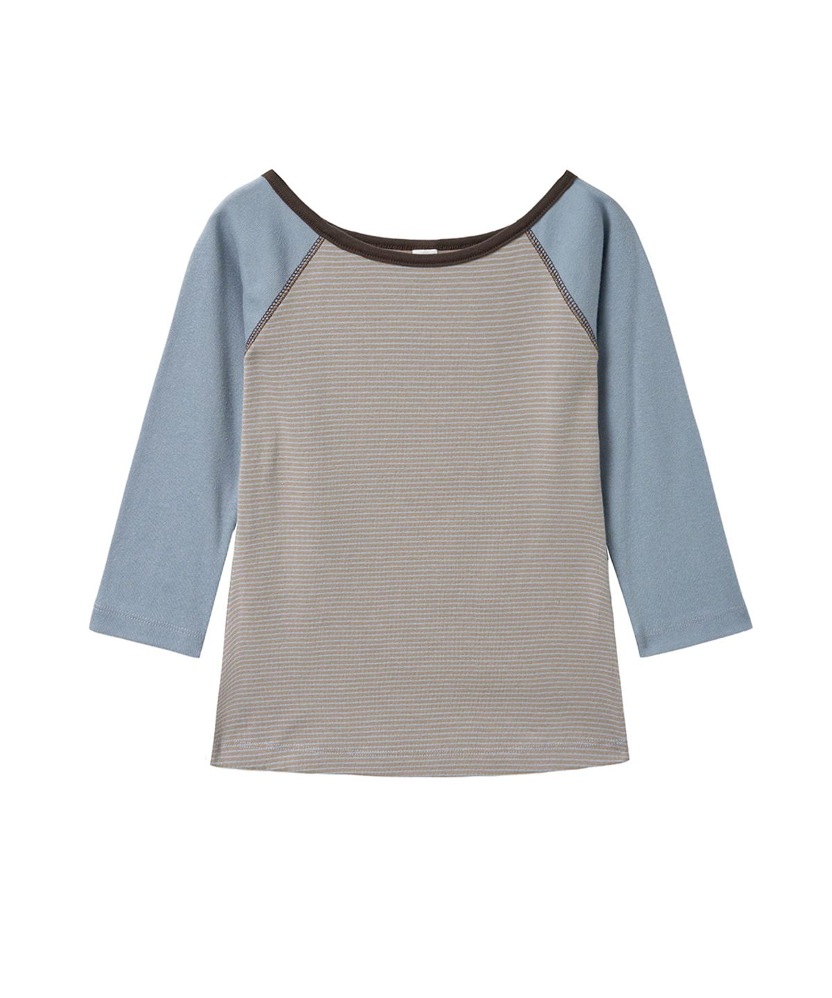 렌세(RENSE) Stripe Raglan Stitch Tee Blue