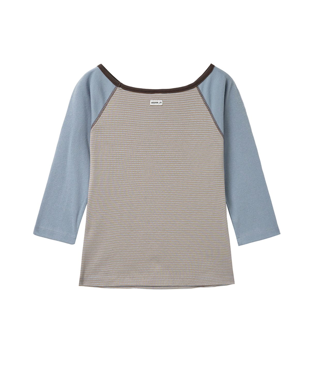 렌세(RENSE) Stripe Raglan Stitch Tee Blue