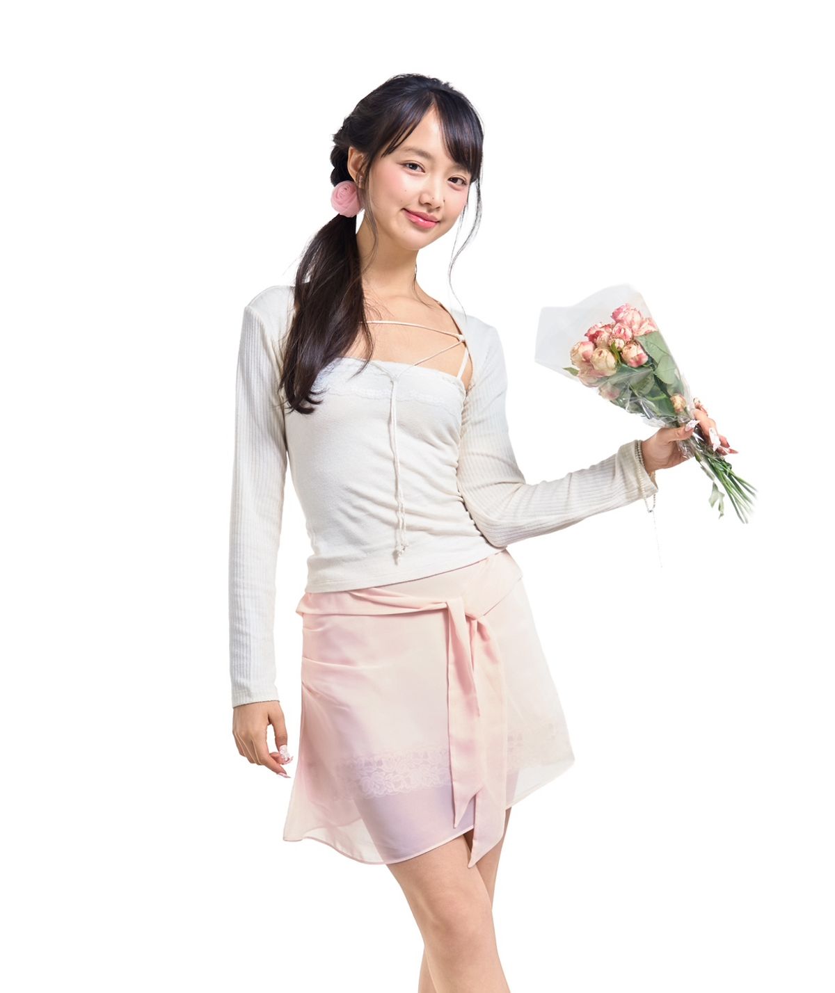 포어링(FORUSRING) Rosy midi skirt (pink)