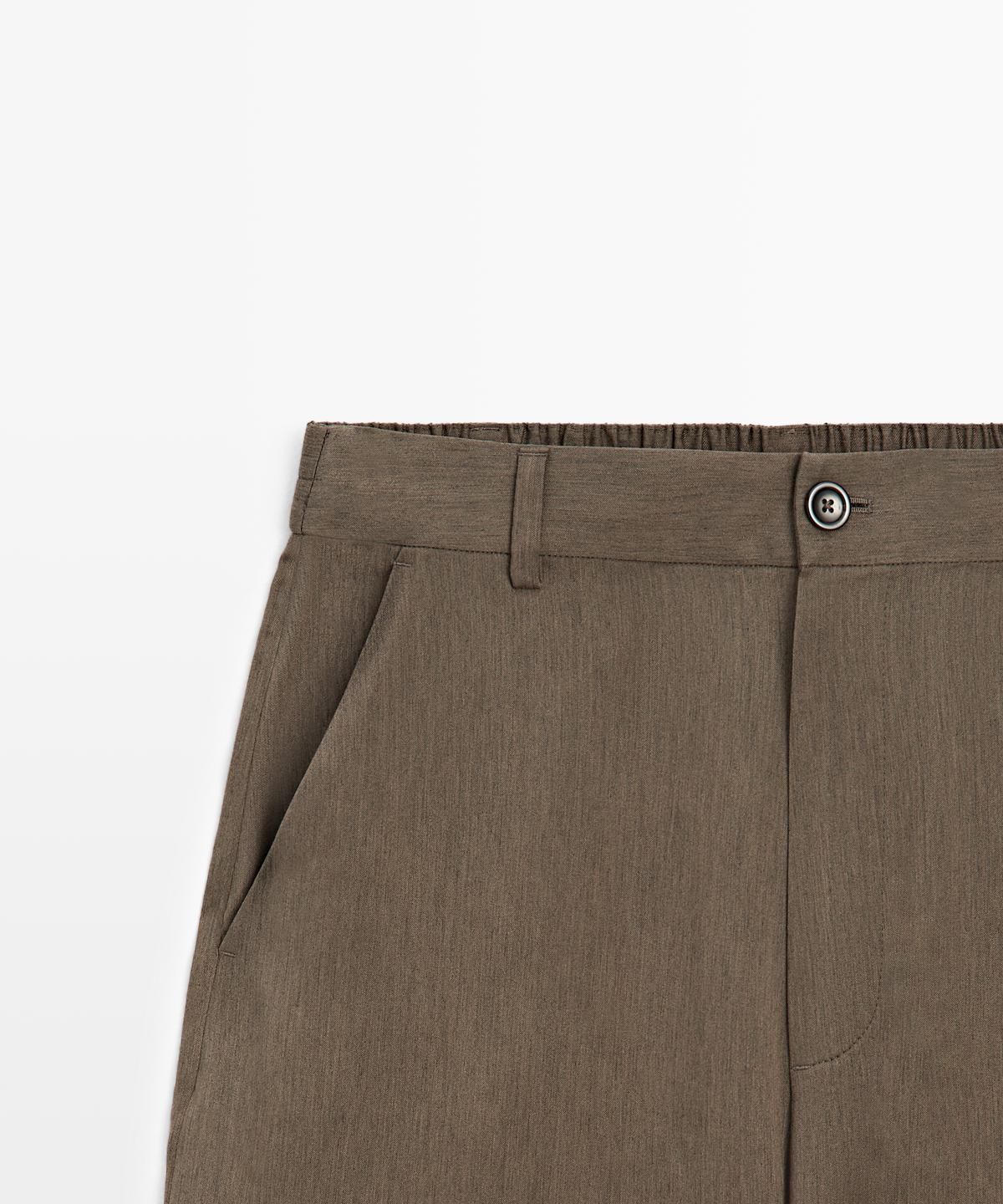마시모두띠(MASSIMO DUTTI) 엘라스틱 웨이스트밴드 디테일 플루이드 팬츠