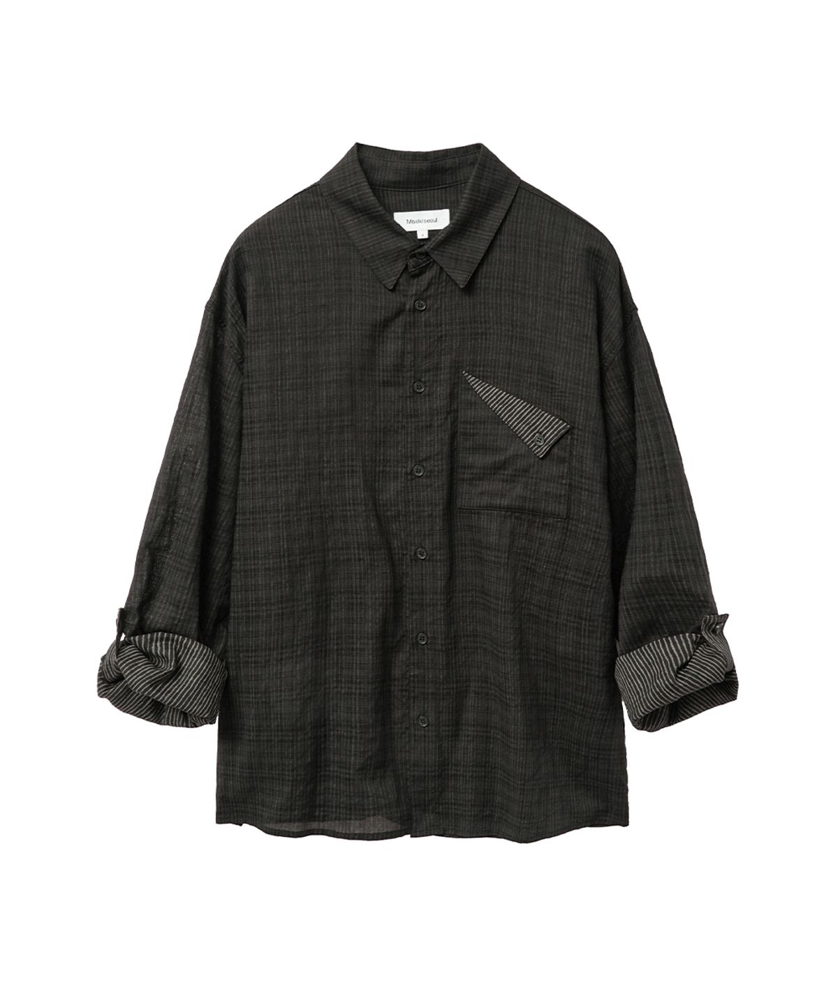 미세키서울 맨(MISEKISEOUL MEN) Rolled up check shirt BLACK