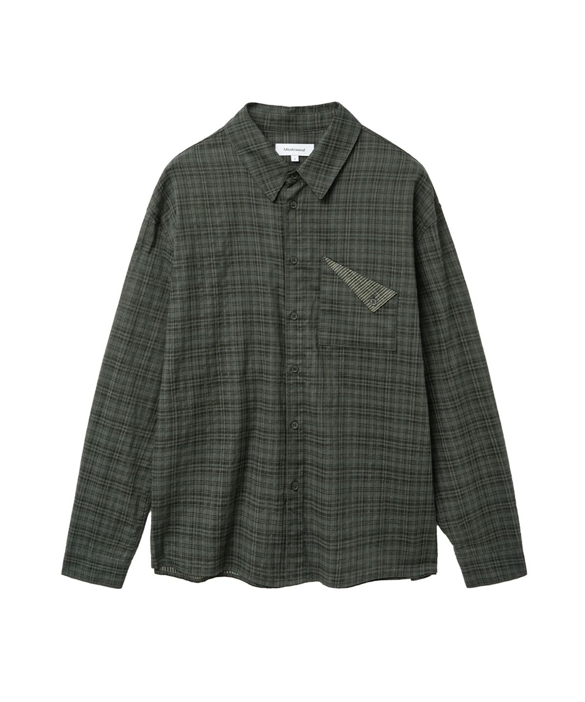 미세키서울 맨(MISEKISEOUL MEN) Rolled up check shirt KHAKI