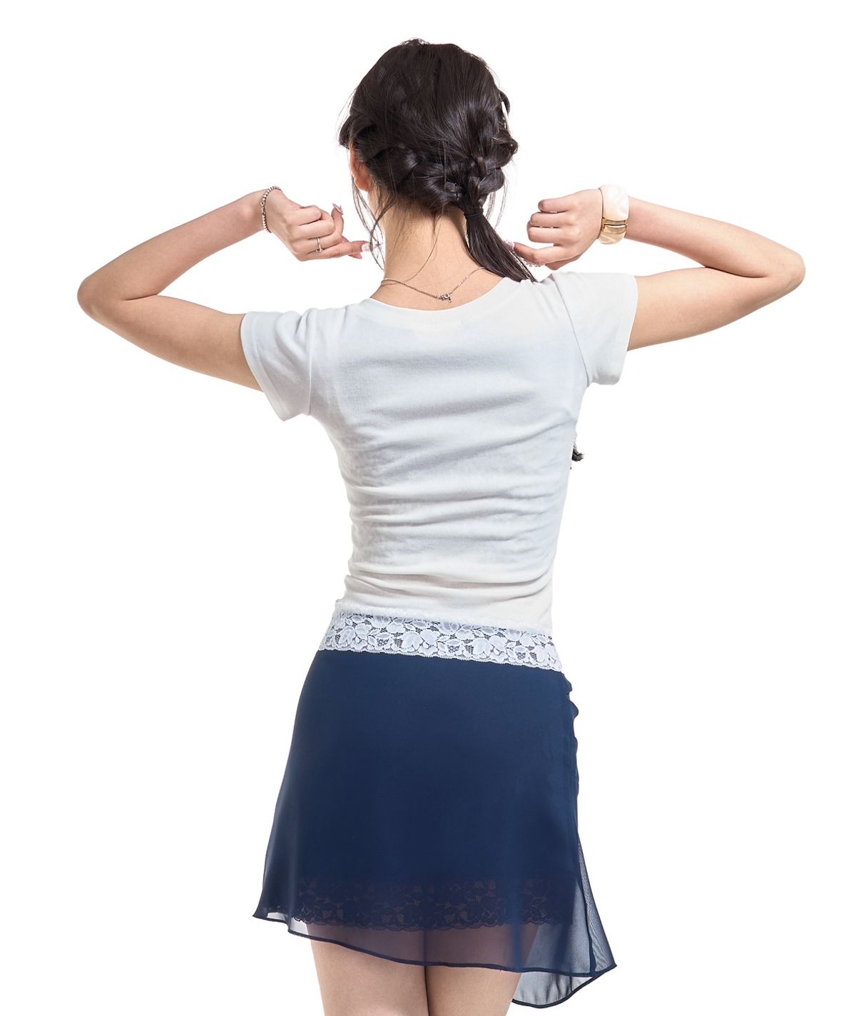 포어링(FORUSRING) Rosy midi skirt (navy)