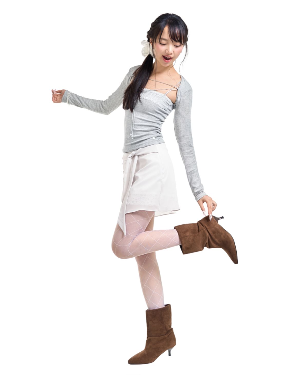 포어링(FORUSRING) Rosy midi skirt (ivory)