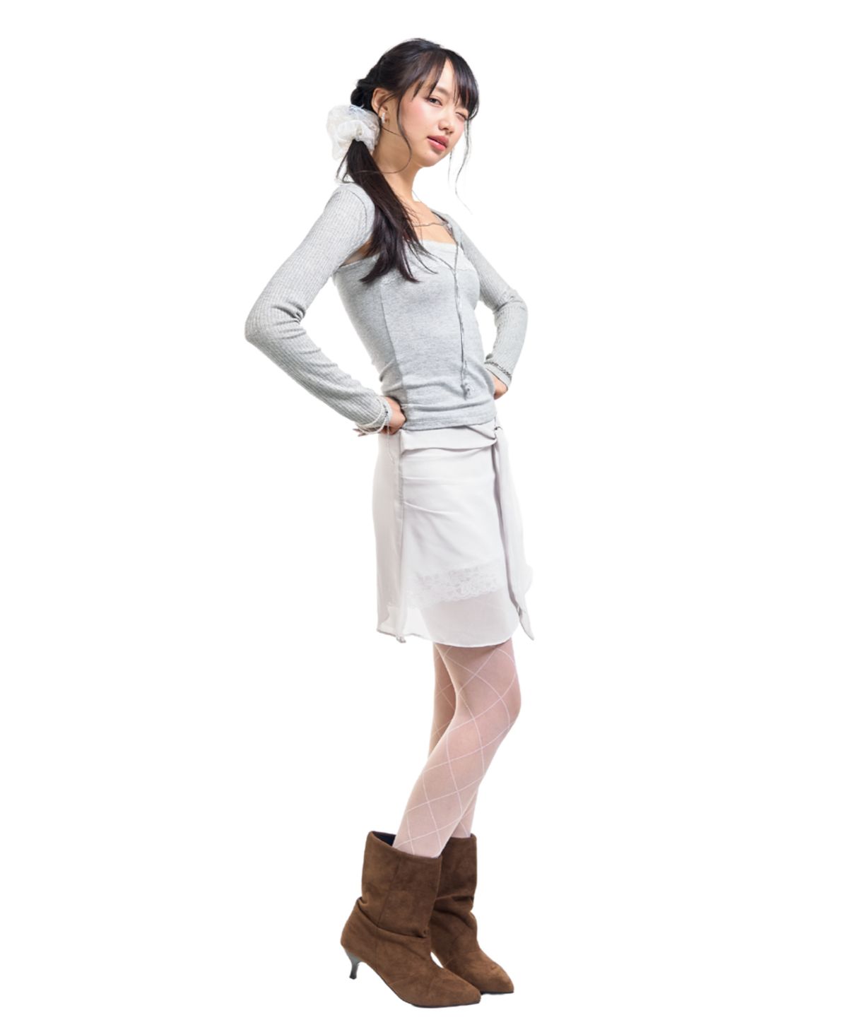 포어링(FORUSRING) Rosy midi skirt (ivory)