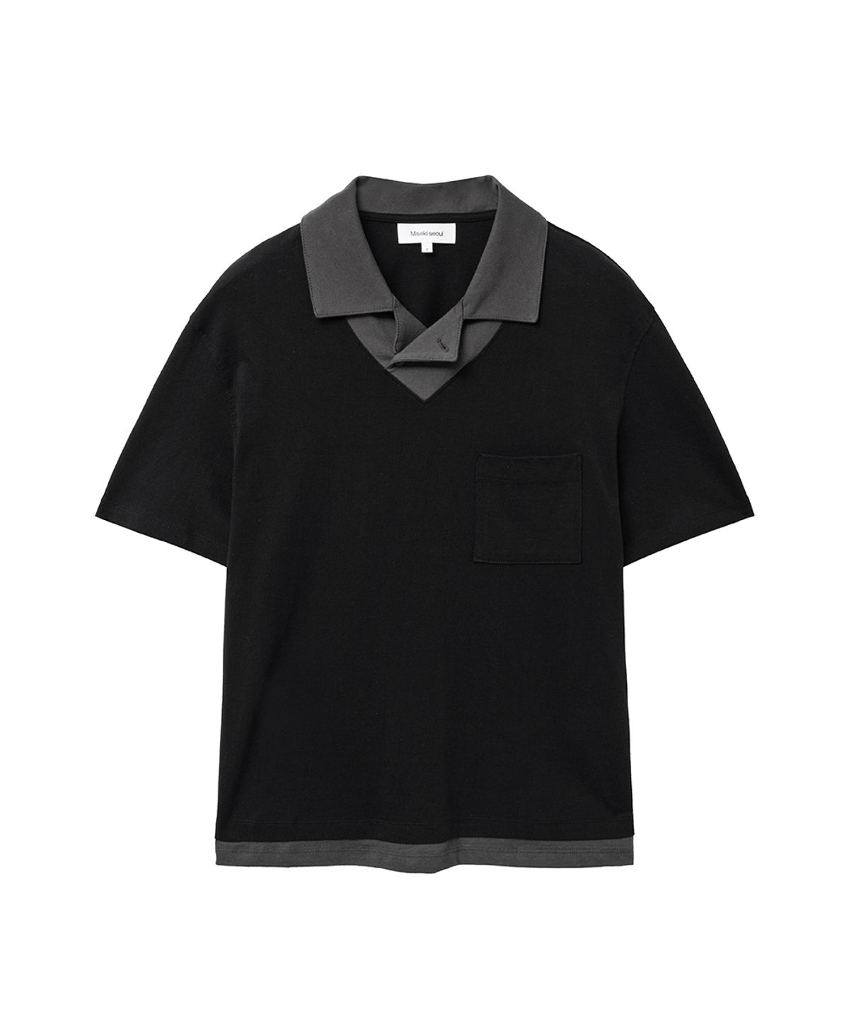 미세키서울 맨(MISEKISEOUL MEN) Layered pk t-shirt BLACK