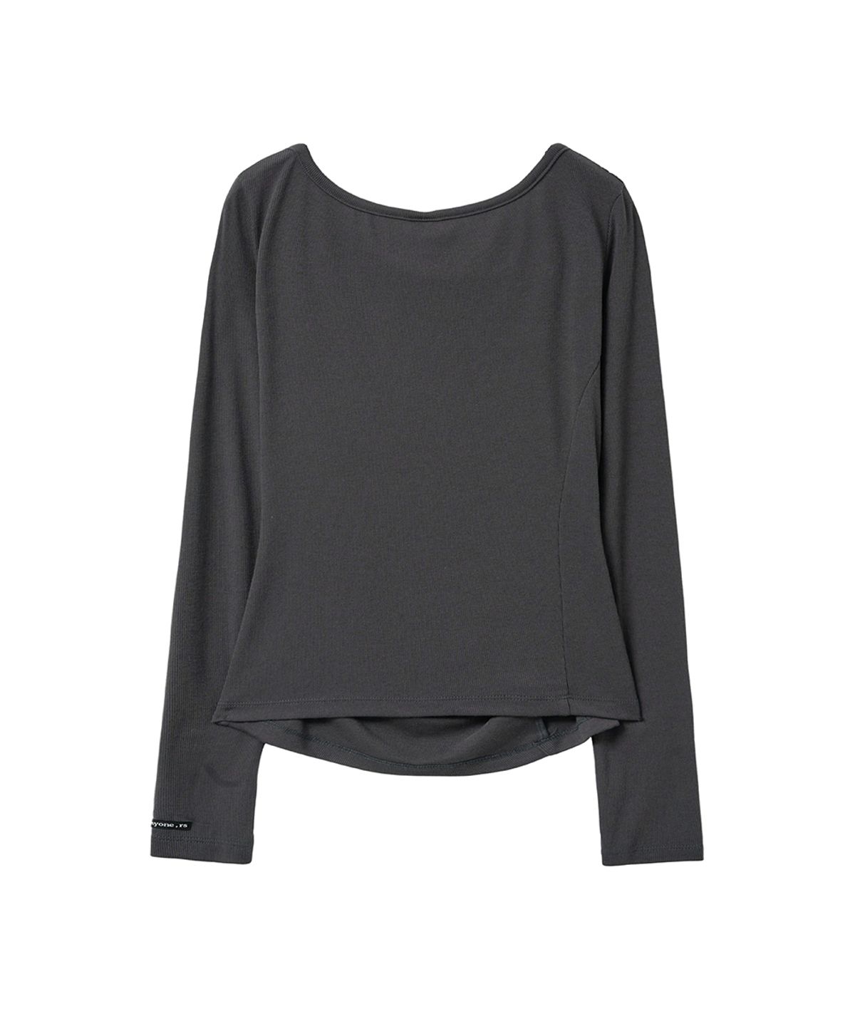 렌세(RENSE) Side Shirring Draped Tee Charcoal