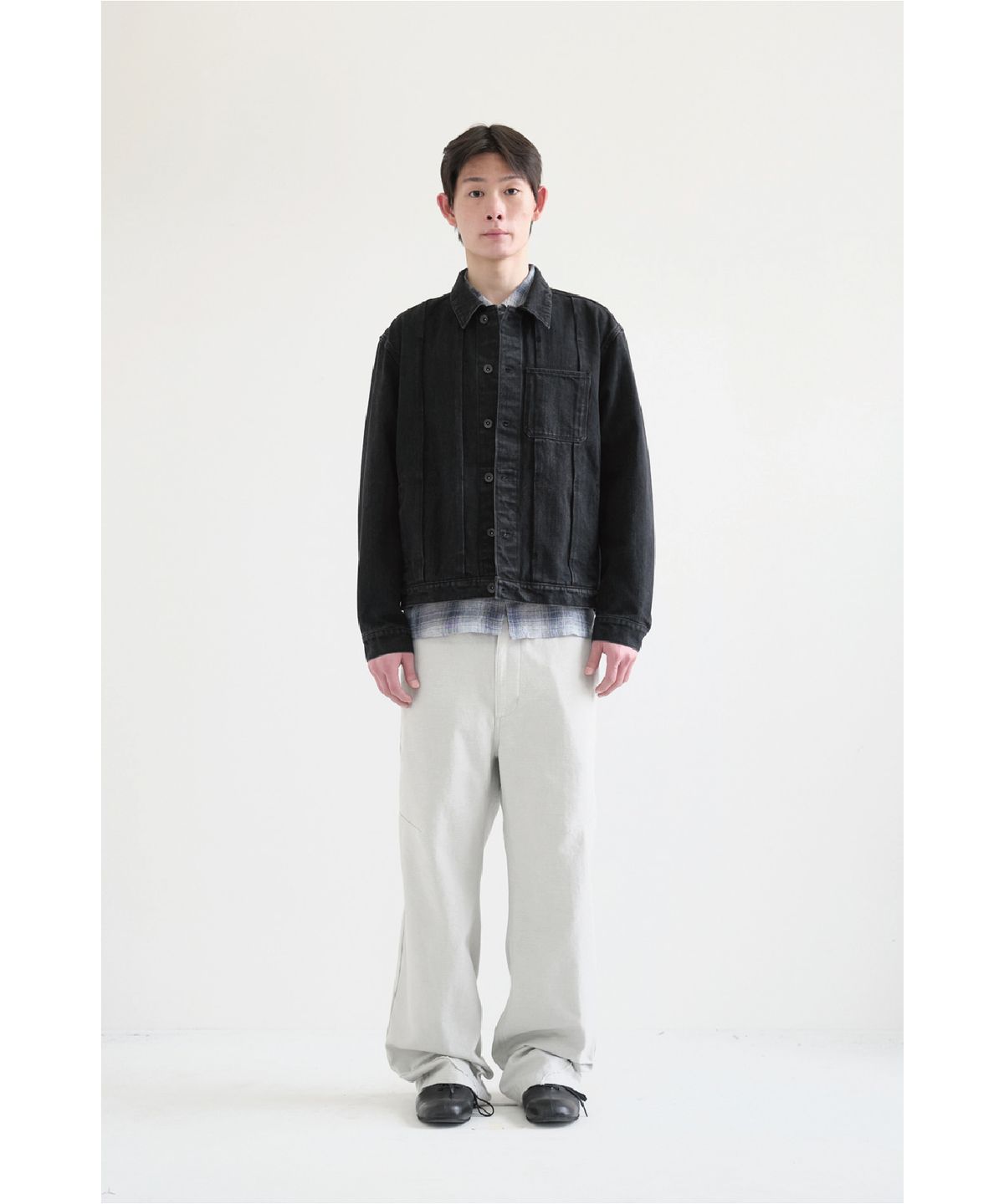 해칭룸(HATCHINGROOM) Trucker Jacket Jet Black