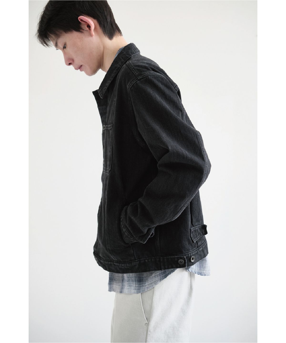 해칭룸(HATCHINGROOM) Trucker Jacket Jet Black