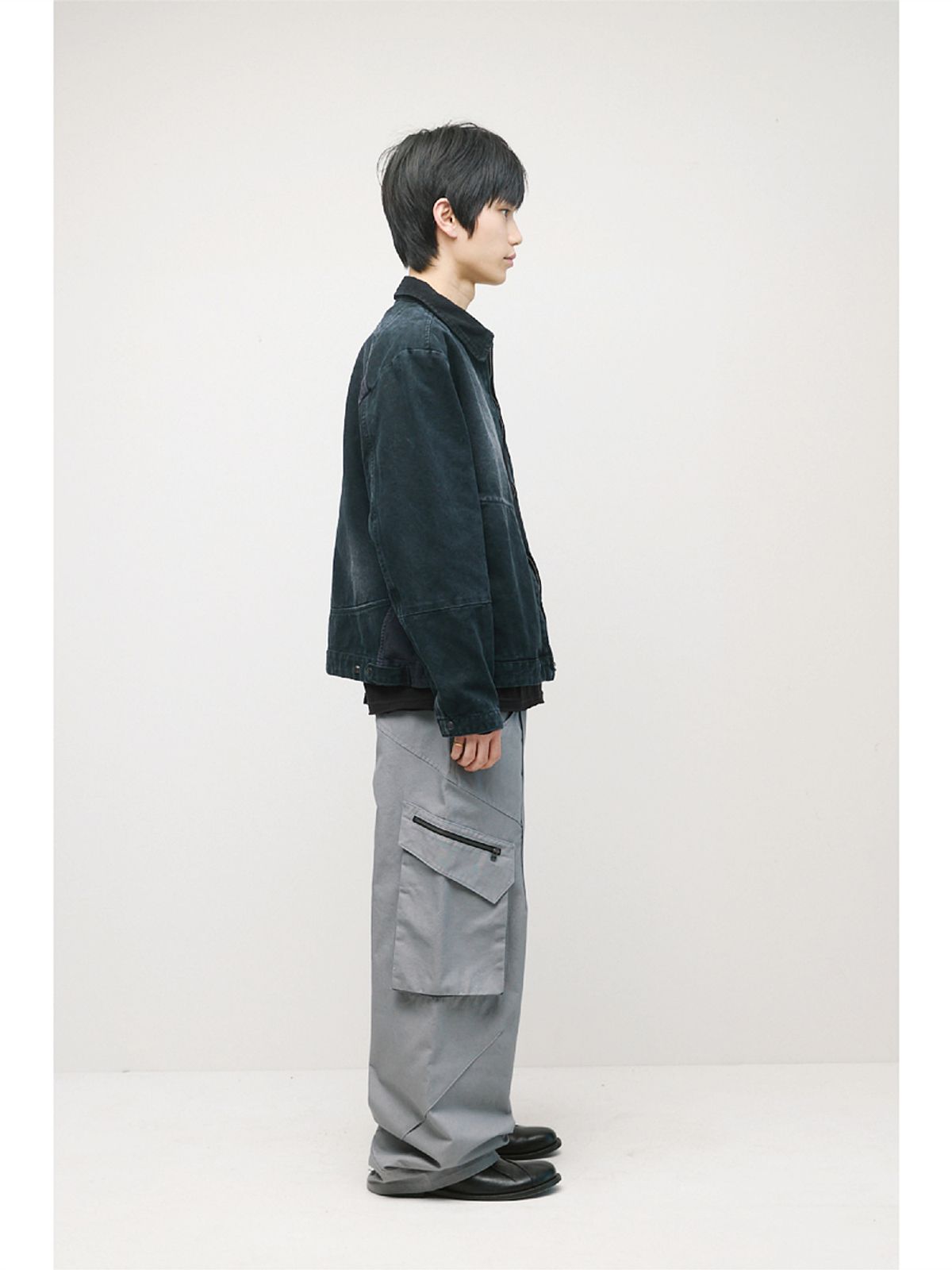 해칭룸(HATCHINGROOM) Canvas Work Jacket Faded Black