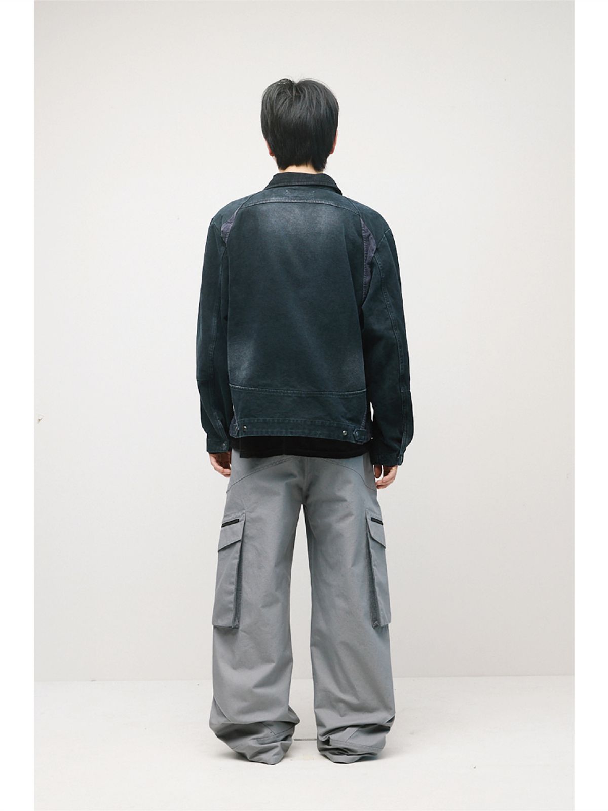 해칭룸(HATCHINGROOM) Canvas Work Jacket Faded Black