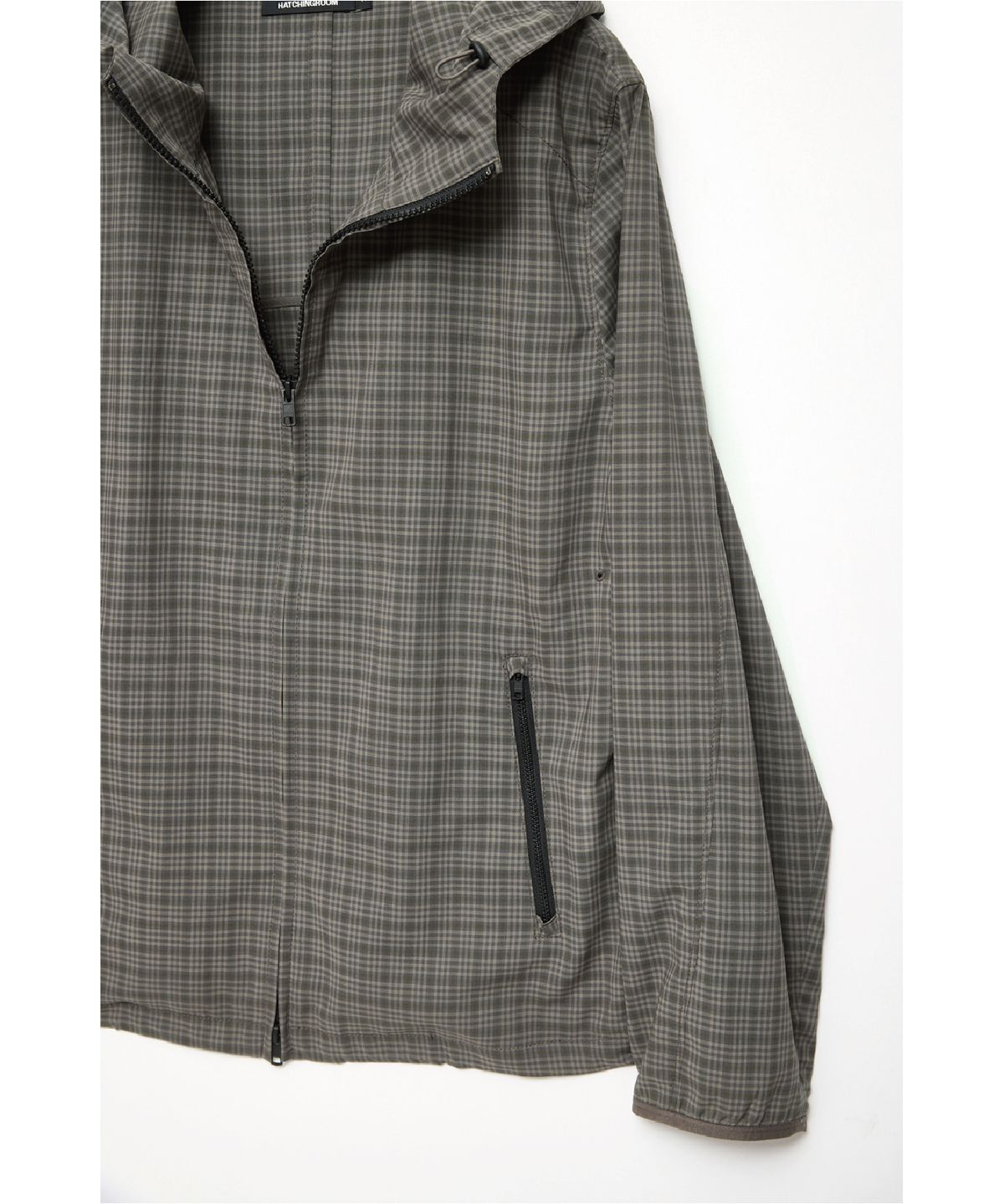 해칭룸(HATCHINGROOM) Vented WIndbreaker Wool Check Olive