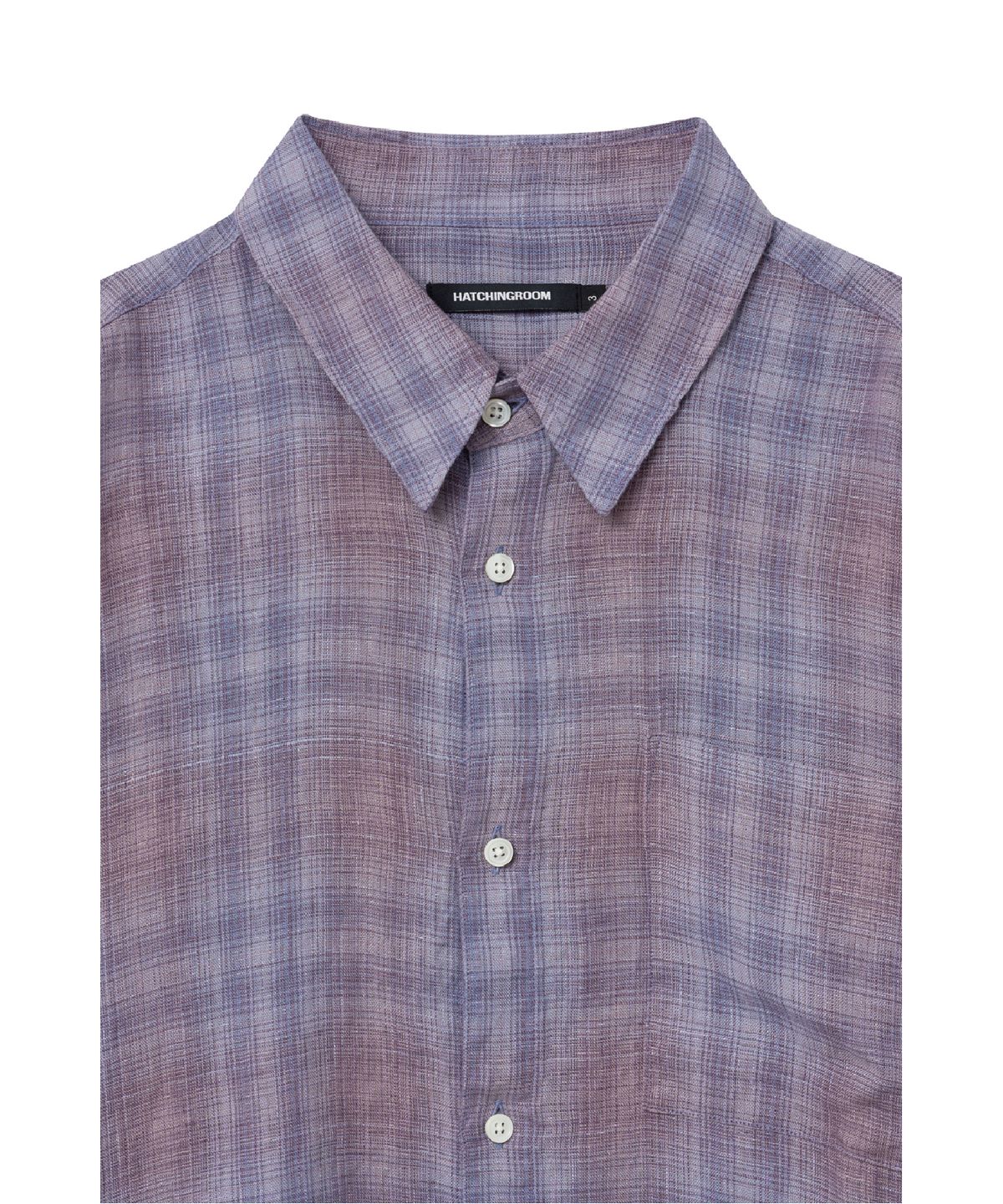 해칭룸(HATCHINGROOM) Museum Shirt Linen Check Purple