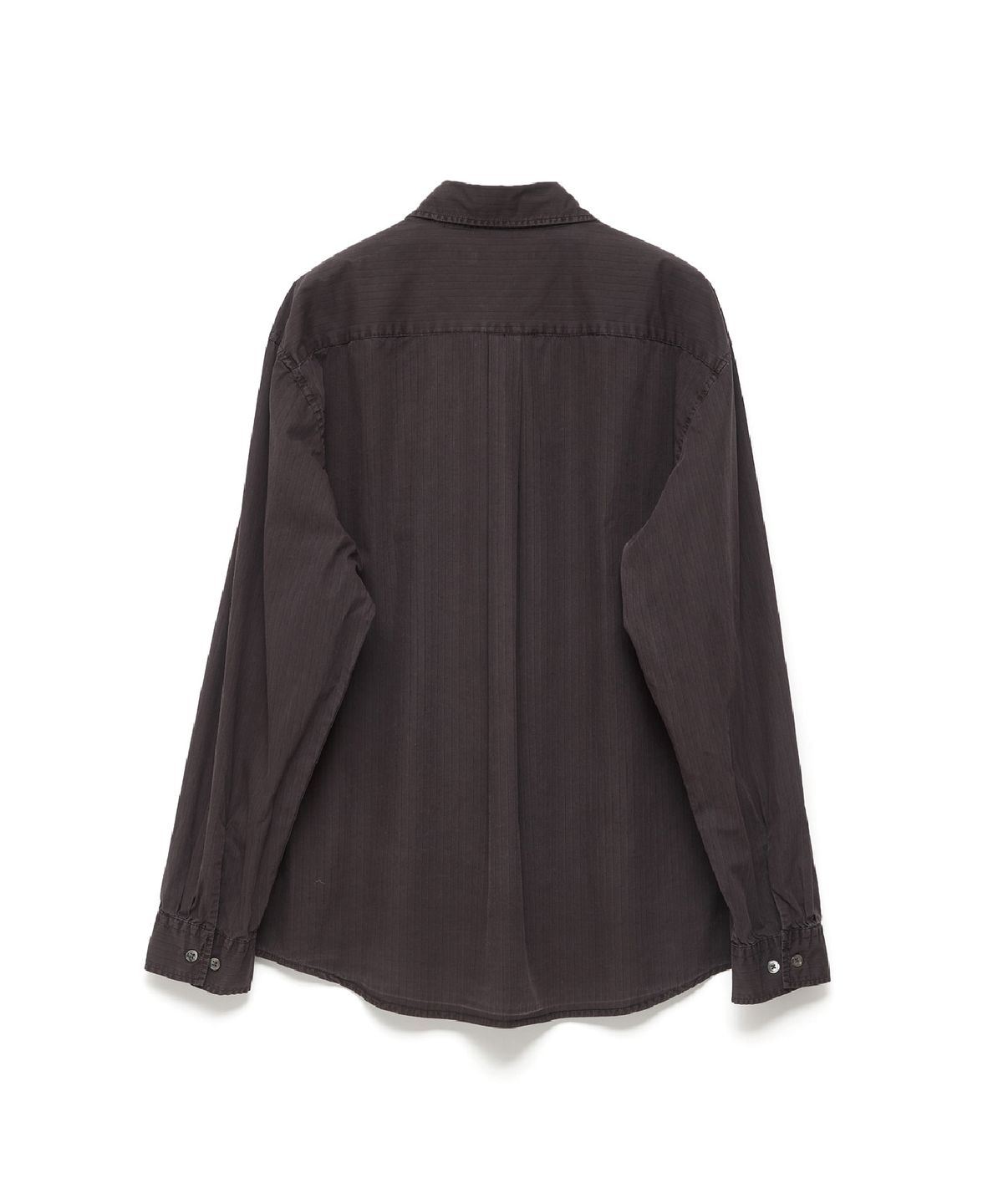 해칭룸(HATCHINGROOM) Museum Shirt Stripe Over Dyed Purple Brown