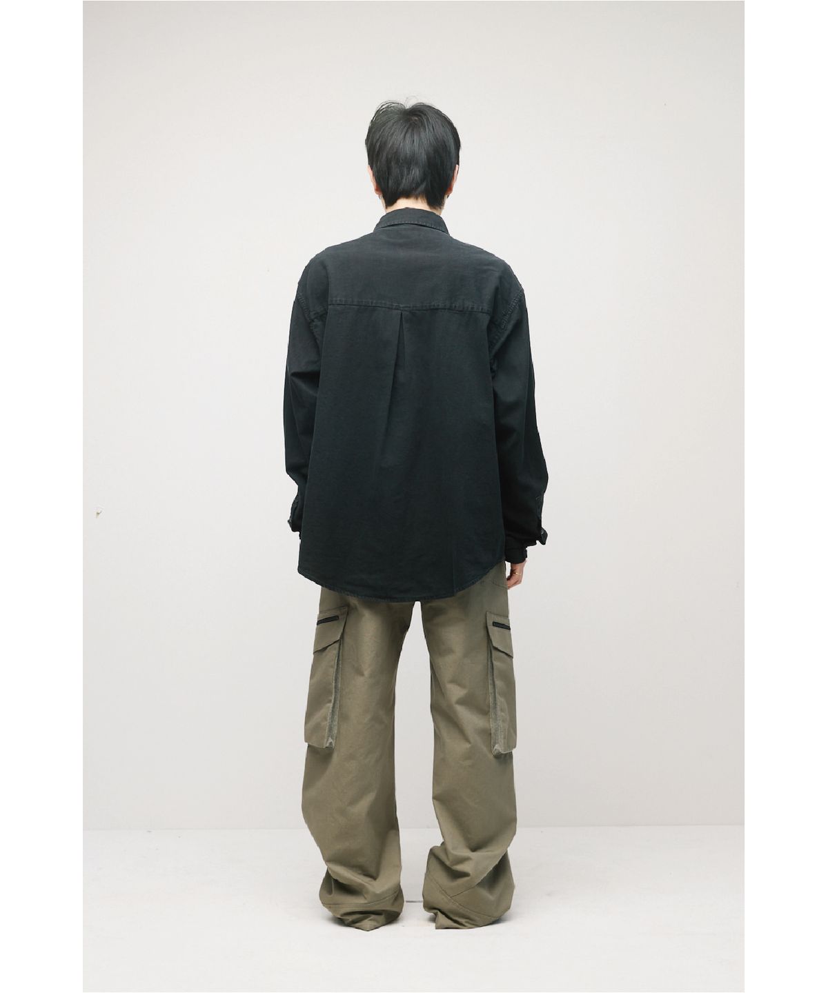 해칭룸(HATCHINGROOM) Over Denim Shirt Jet Black