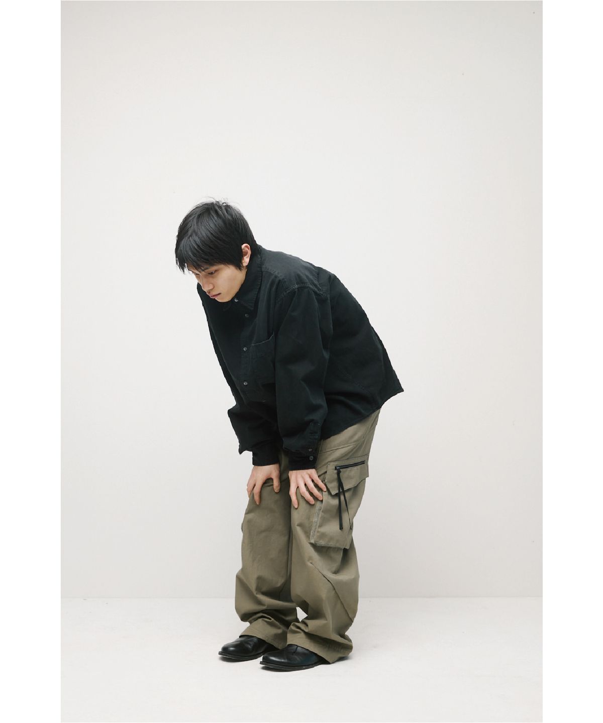 해칭룸(HATCHINGROOM) Over Denim Shirt Jet Black